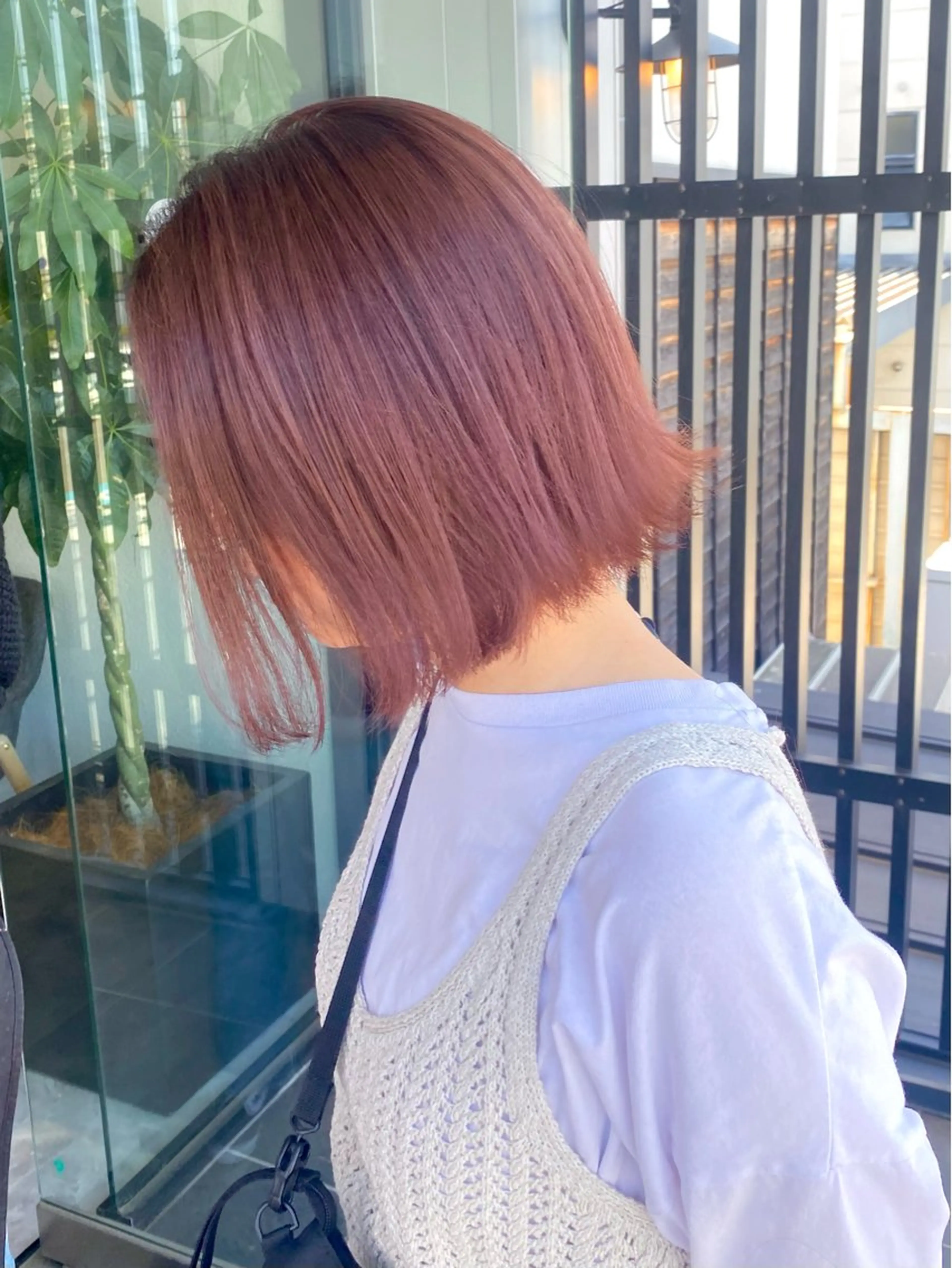 ミディアム カラー カット ヘアカラー トリートメント 岡村 莉穂のヘアスタイル