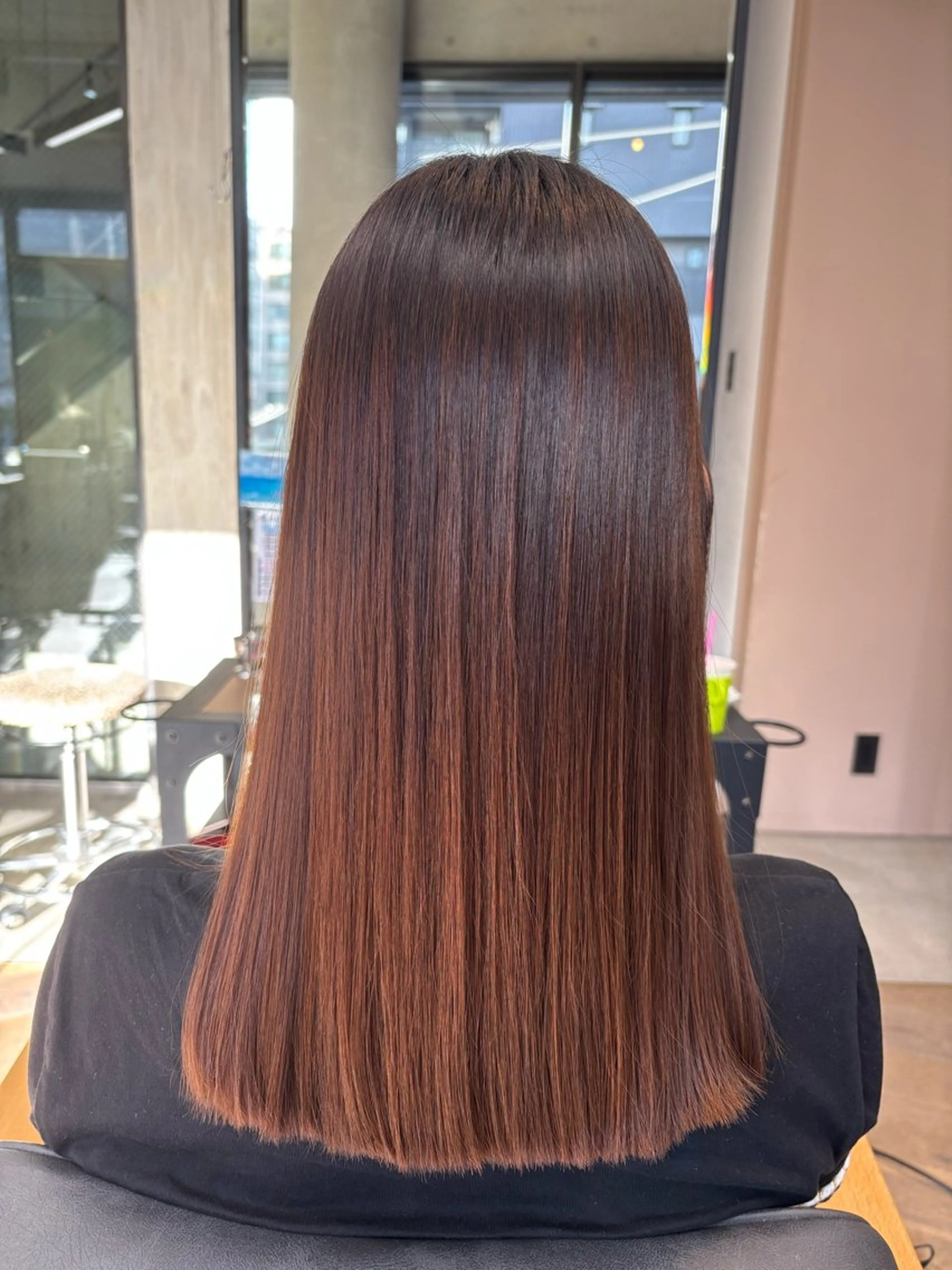 セミロング 縮毛矯正 酸性ストレート カット 縮毛矯正 トリートメント 西岡 乙花のヘアスタイル