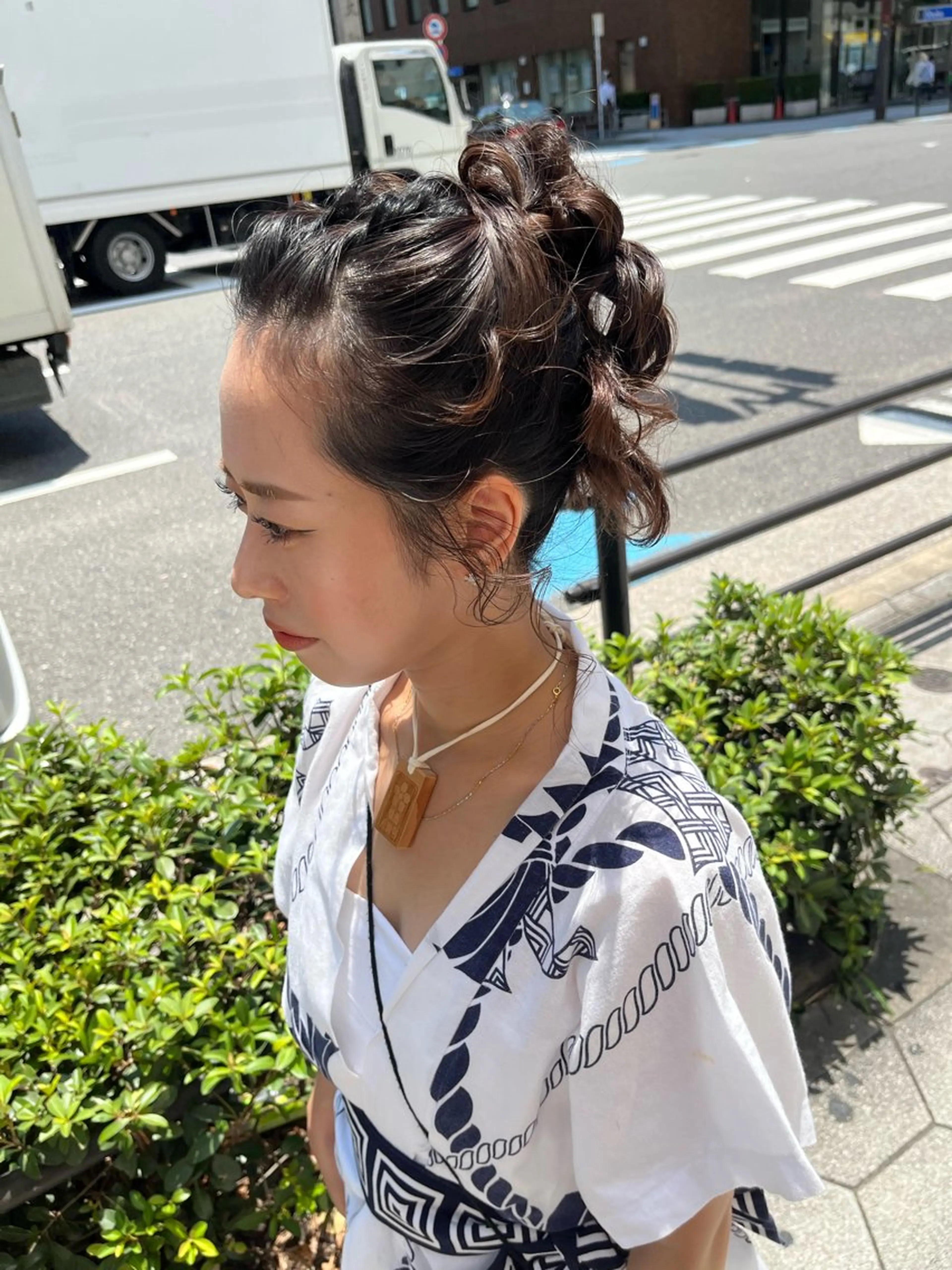セミロング ヘアアレンジ 山下 明子のヘアスタイル