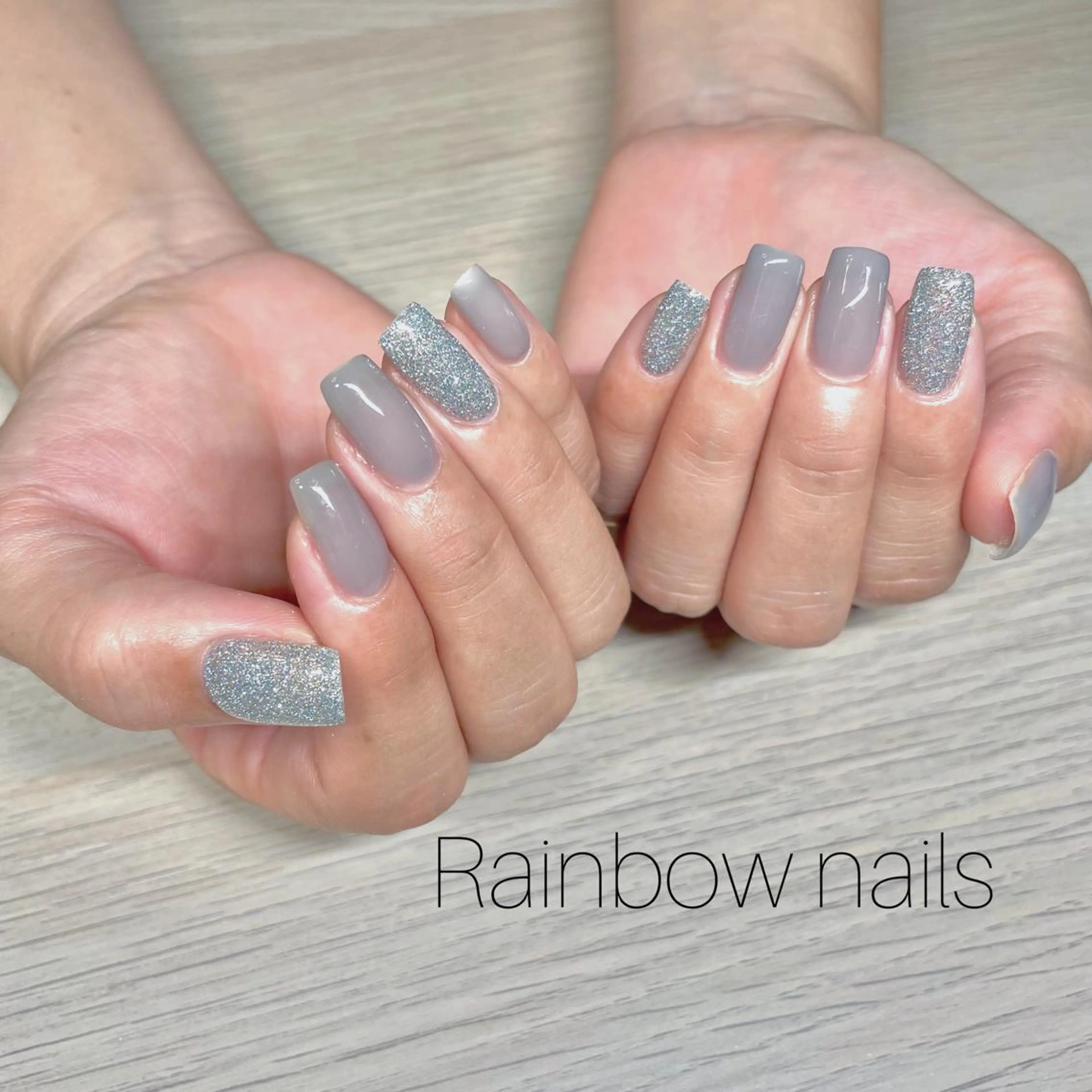 ネイル キラキラネイル Rainbow nailsくろちゃんのネイルデザイン