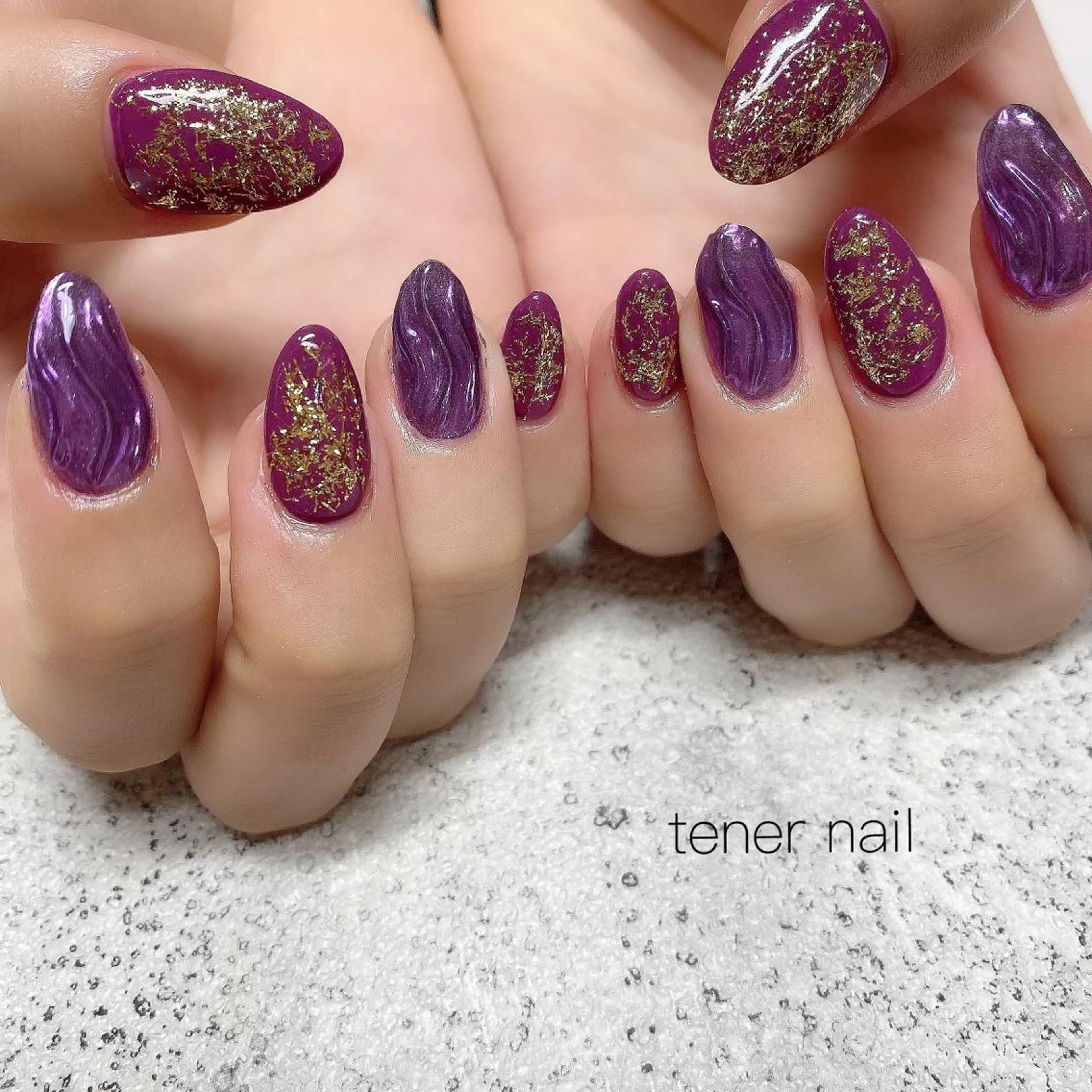 ネイル パープル テネルネイル tener nailのネイルデザイン