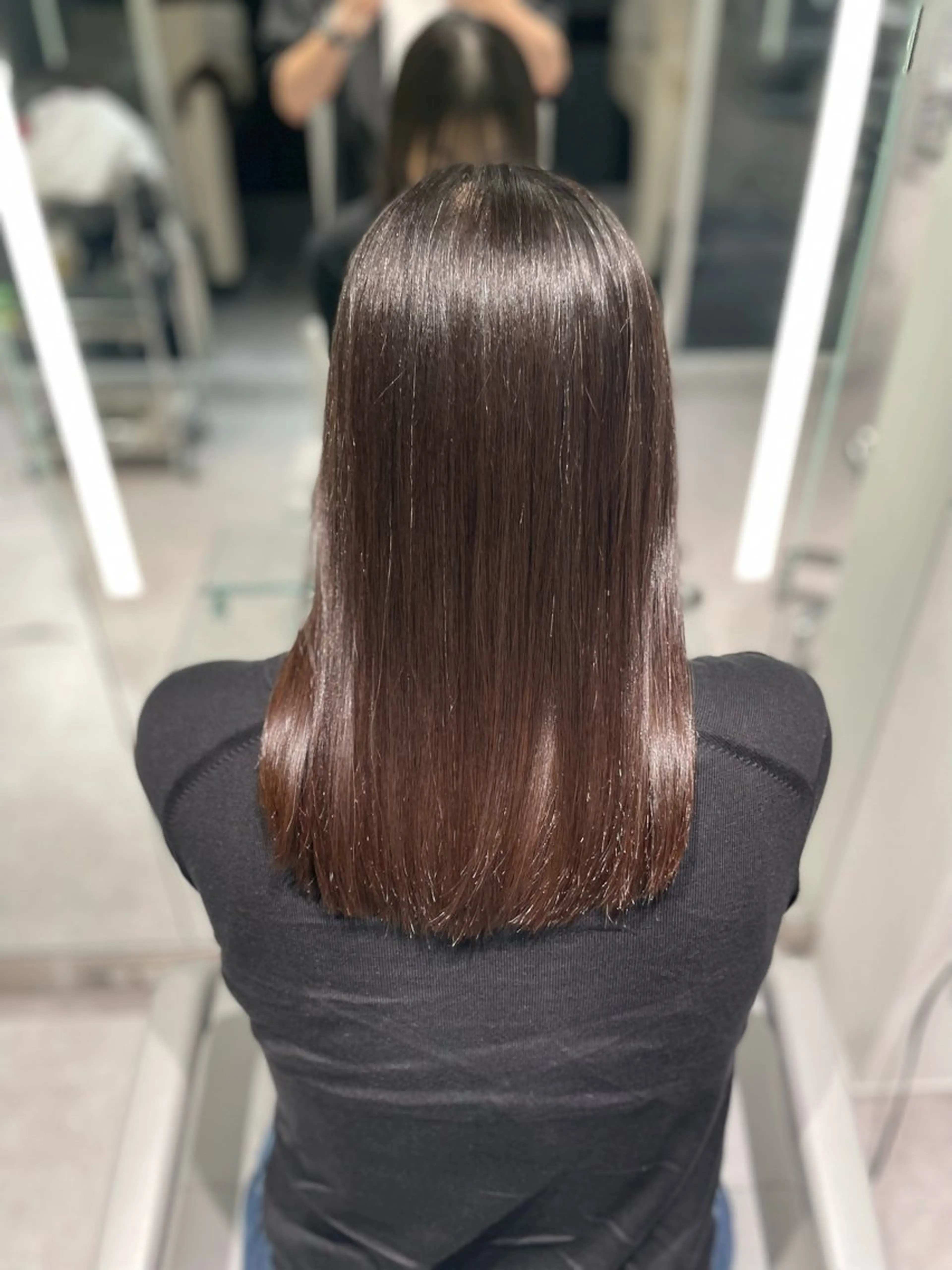 ミディアム 縮毛矯正 unique RINNEのヘアスタイル