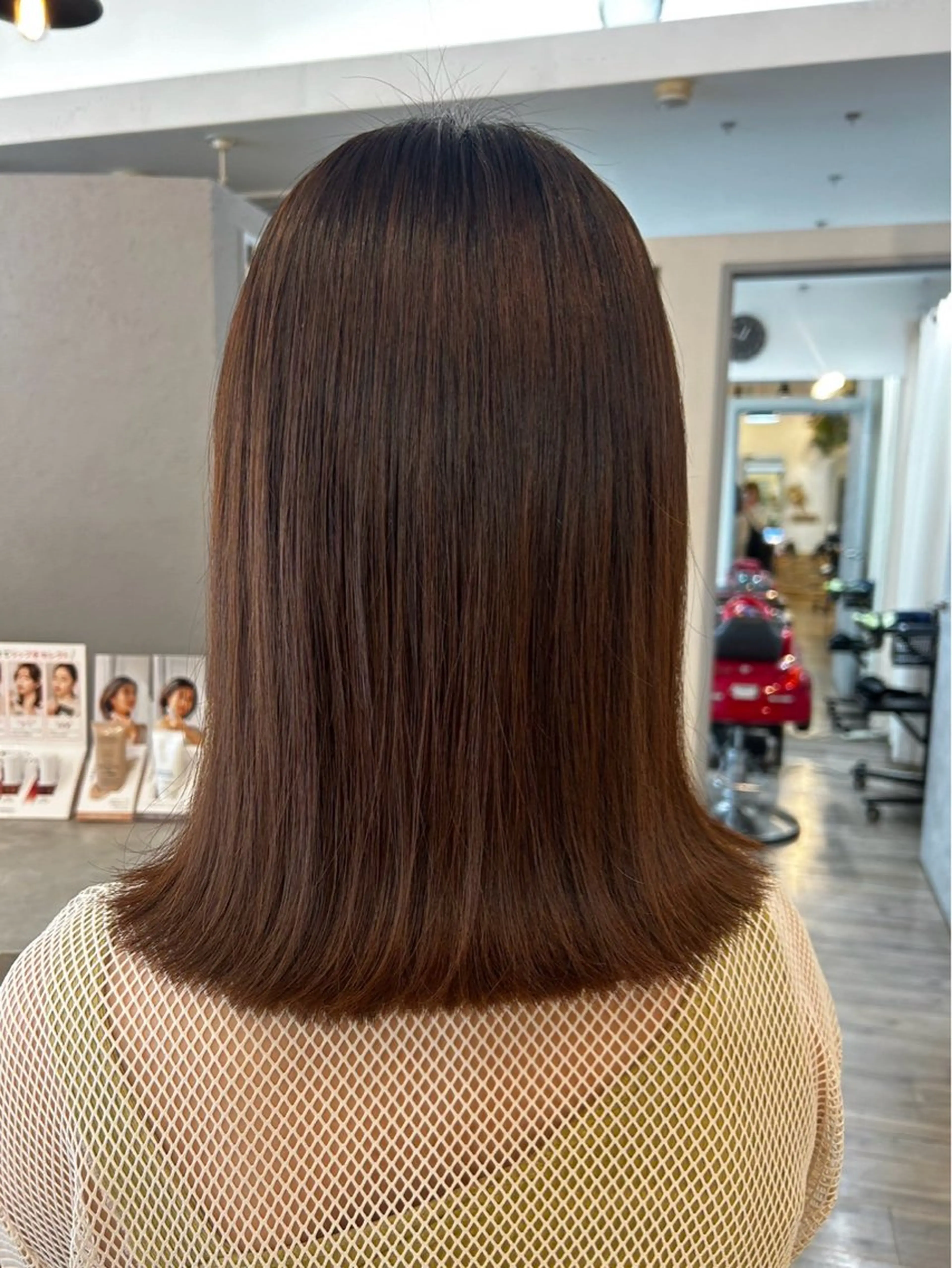 ミディアム 縮毛矯正 カット 縮毛矯正 sato ayaka ｜透明感カラー🫧のヘアスタイル