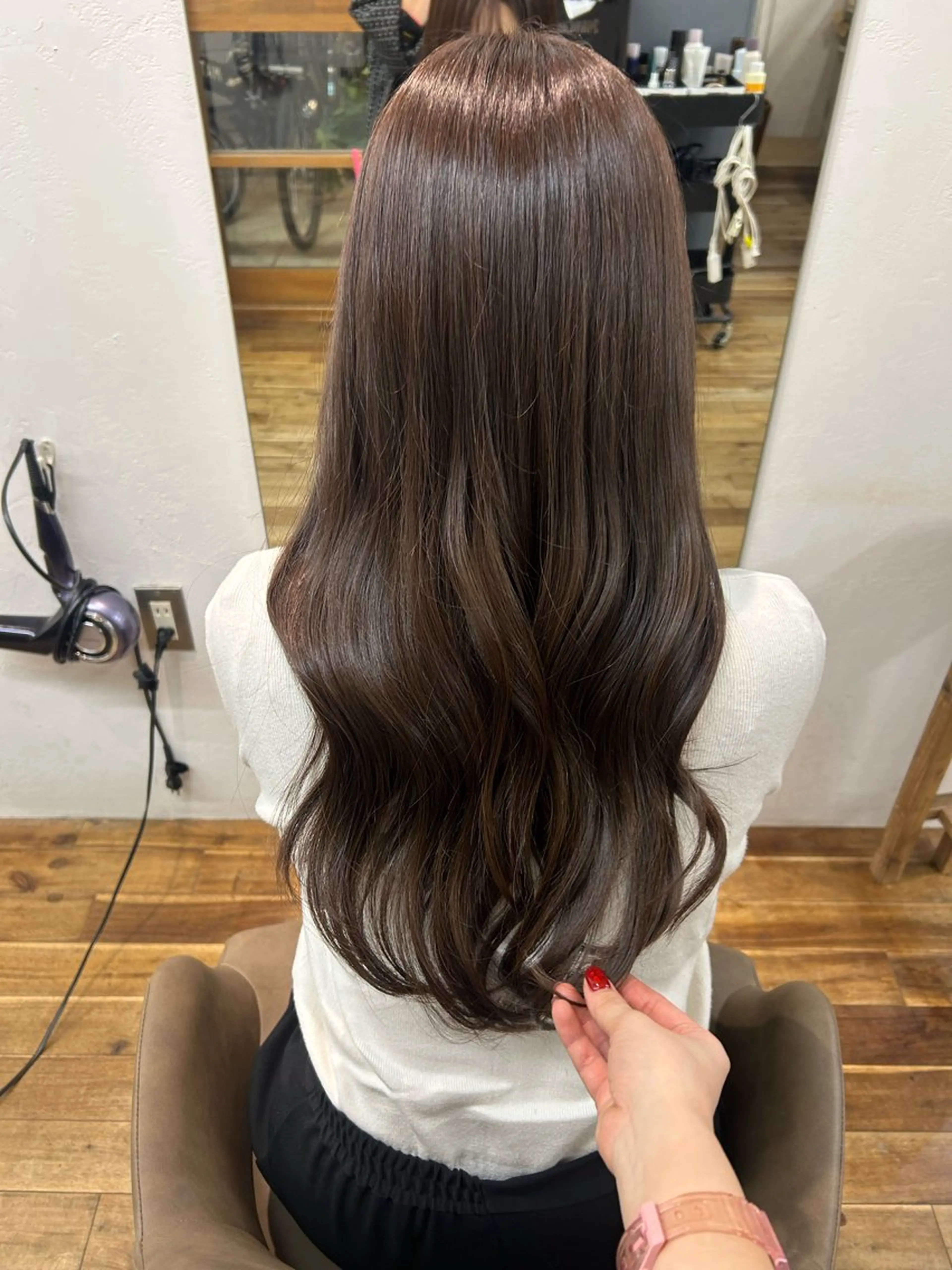 ロング カラー 透明感カラー 大阪デザインカラー/ カットモデル募集のヘアスタイル