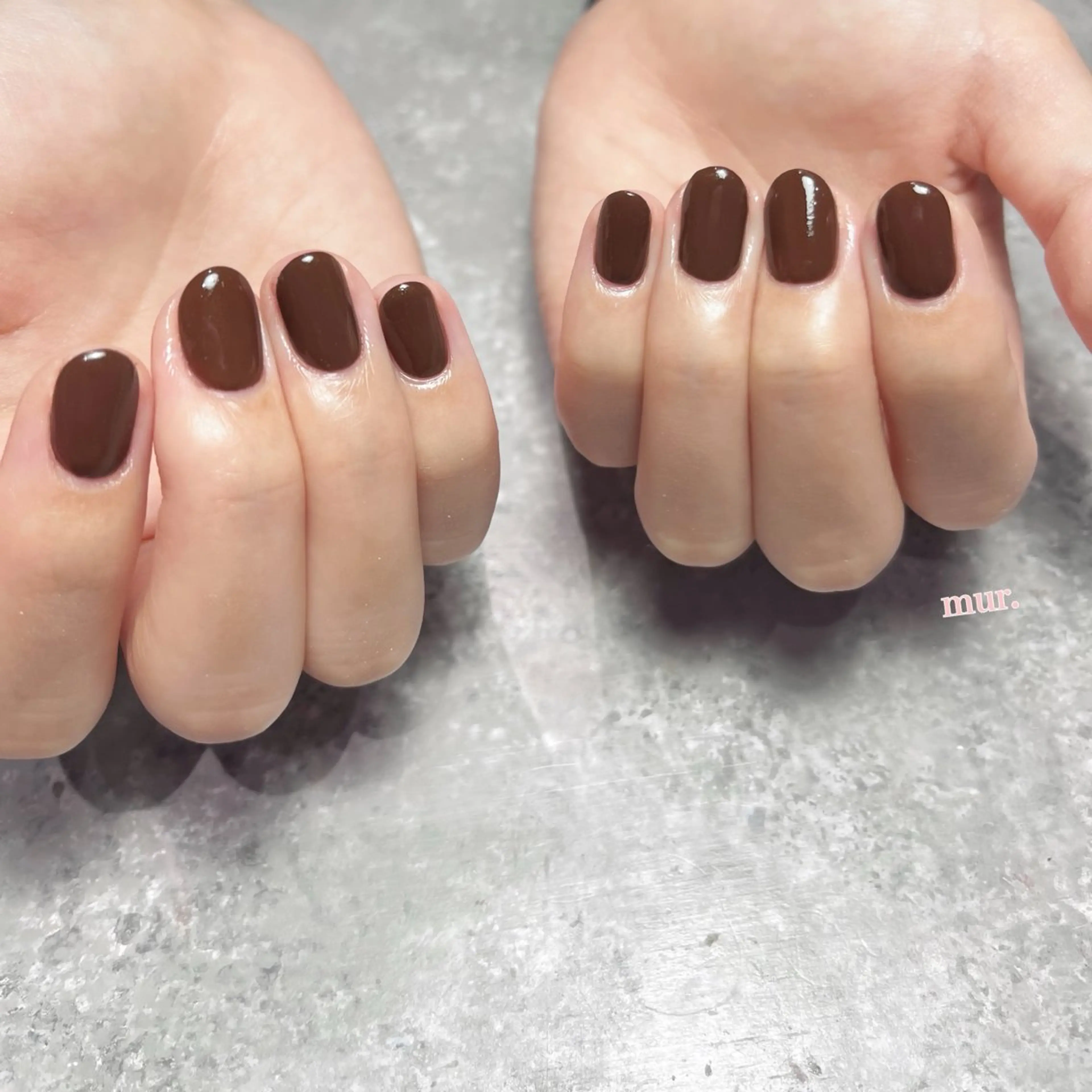 ネイル ブラウン ワンカラーネイル シンプルネイル nailsalon mur.のネイルデザイン