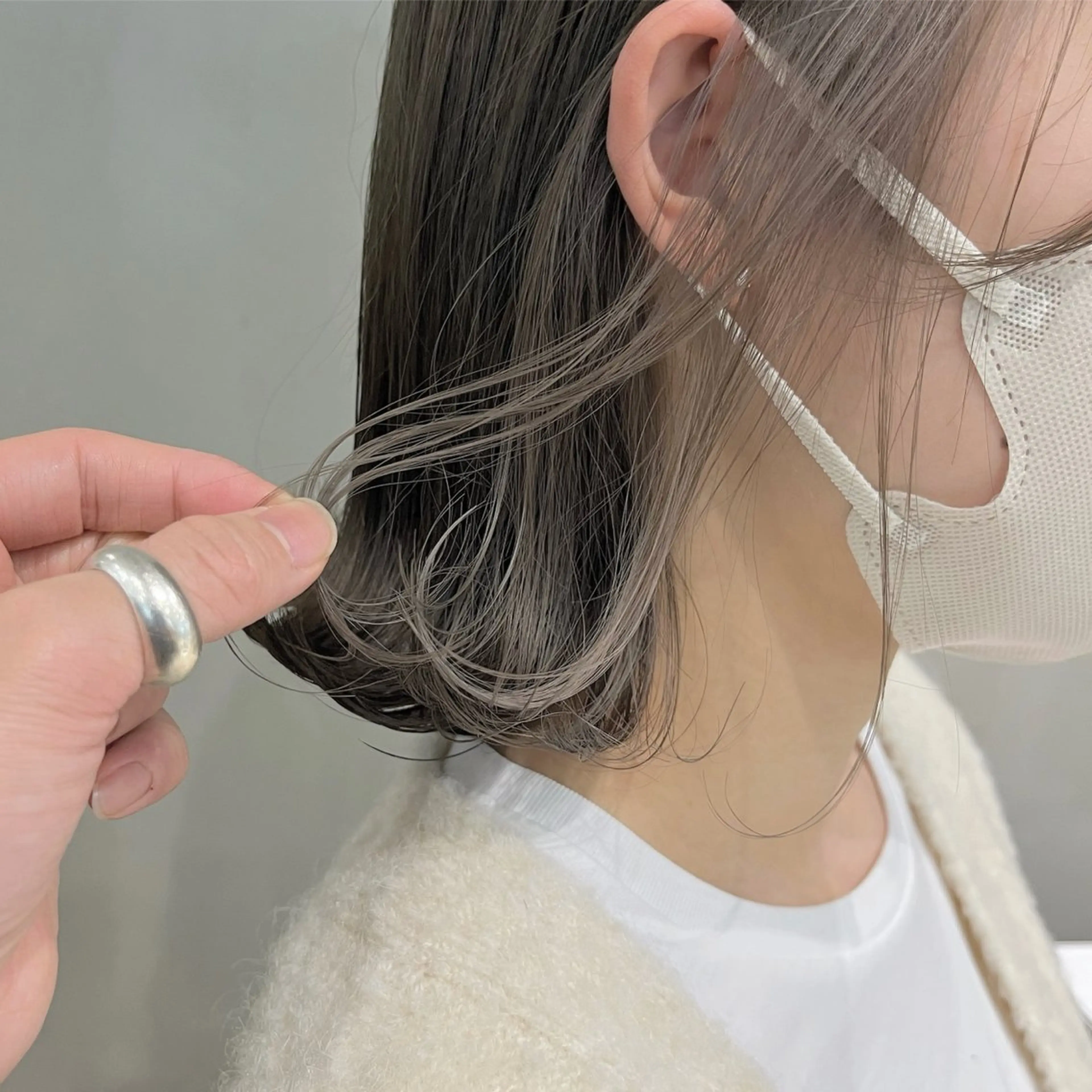 ミディアム カラー たなき ゆうかのヘアスタイル