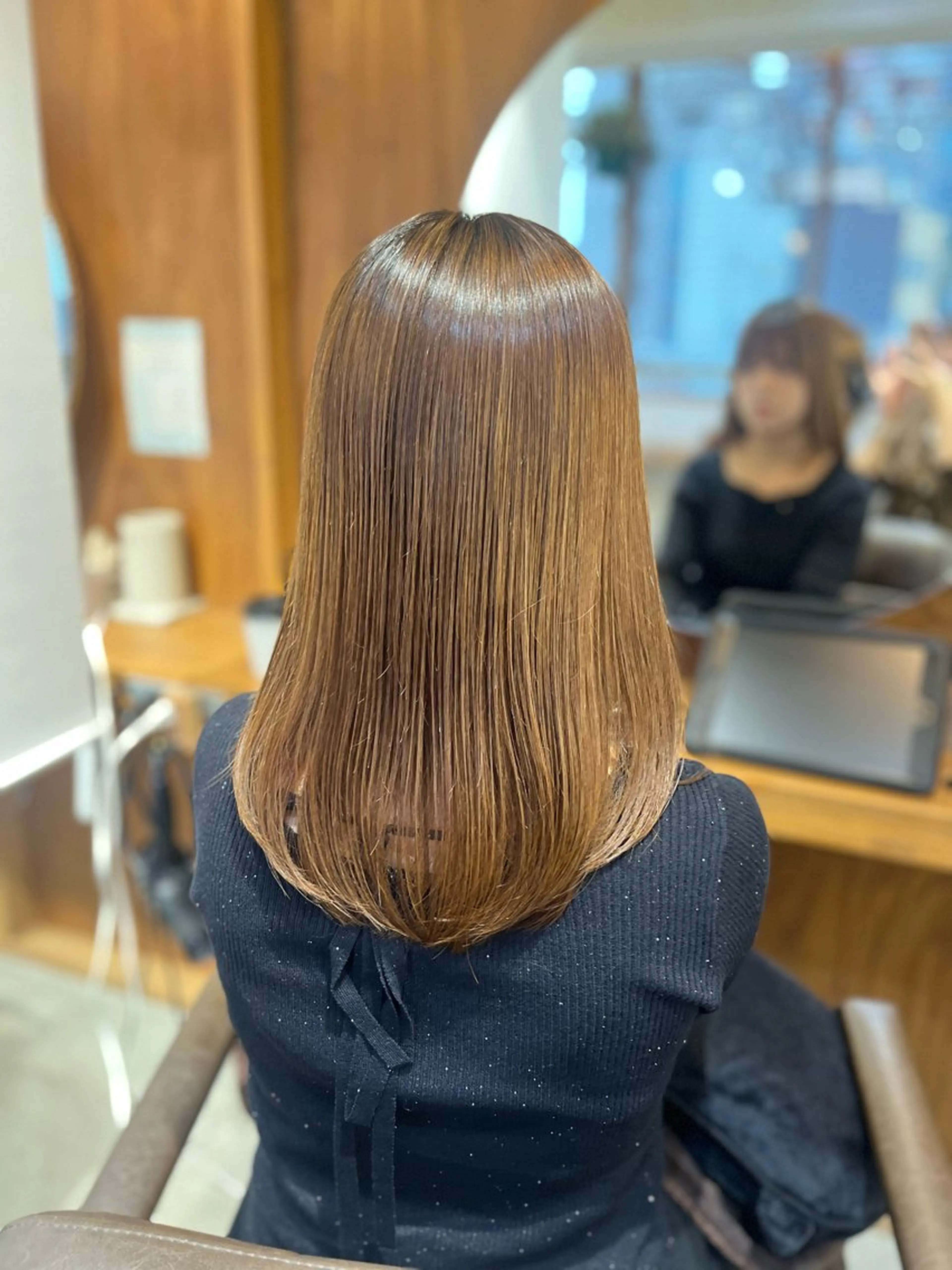 セミロング カット 縮毛矯正 トリートメント 塩川ももこ/ 自然な縮毛矯正のヘアスタイル