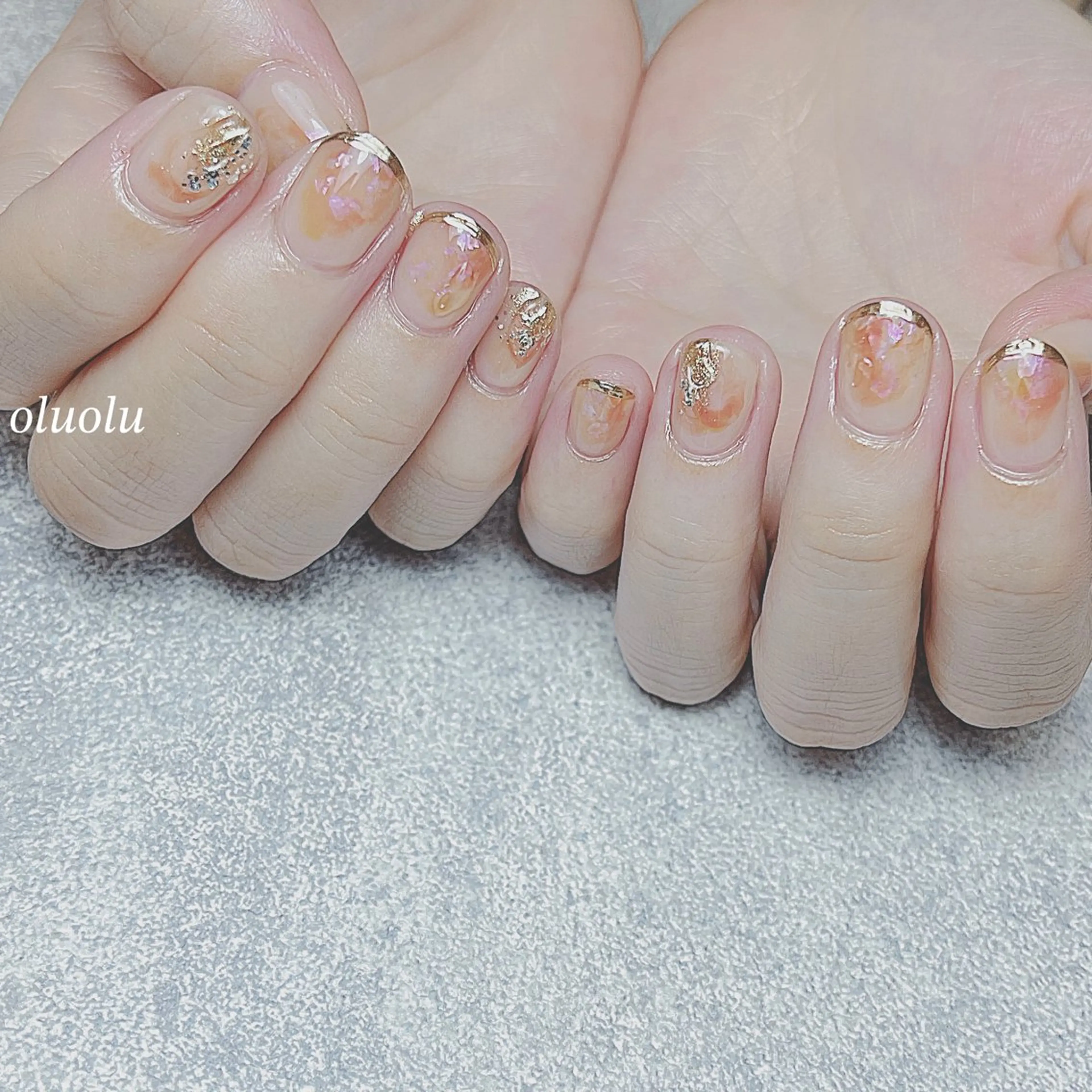 ネイル アートネイル オーロラネイル フットネイル ミラーネイル ニュアンスネイル ハンドネイル 大村 紬華のネイルデザイン