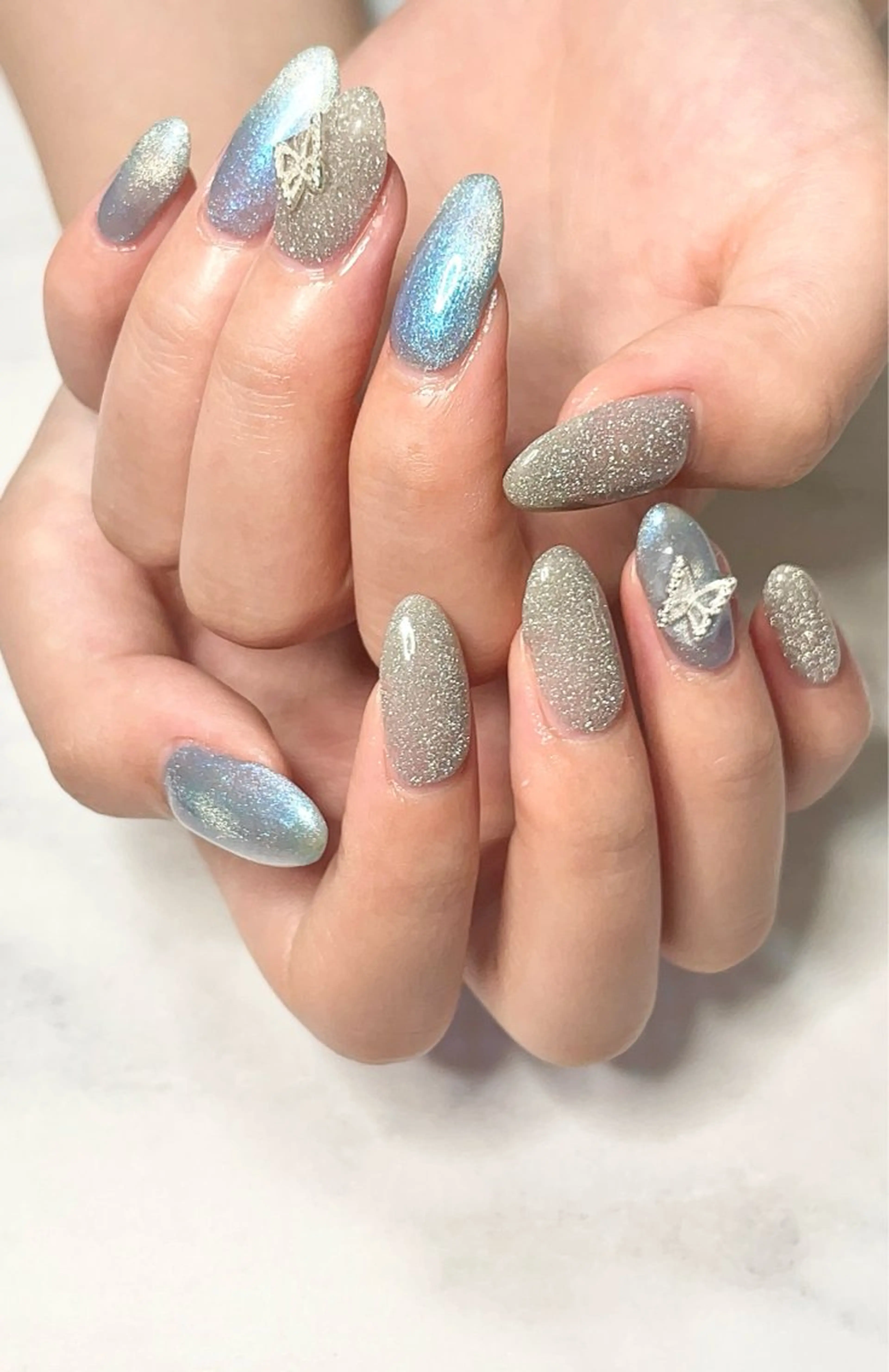 ネイル フラッシュネイル シルバー Nail Salon Repos【ルポ】のネイルデザイン