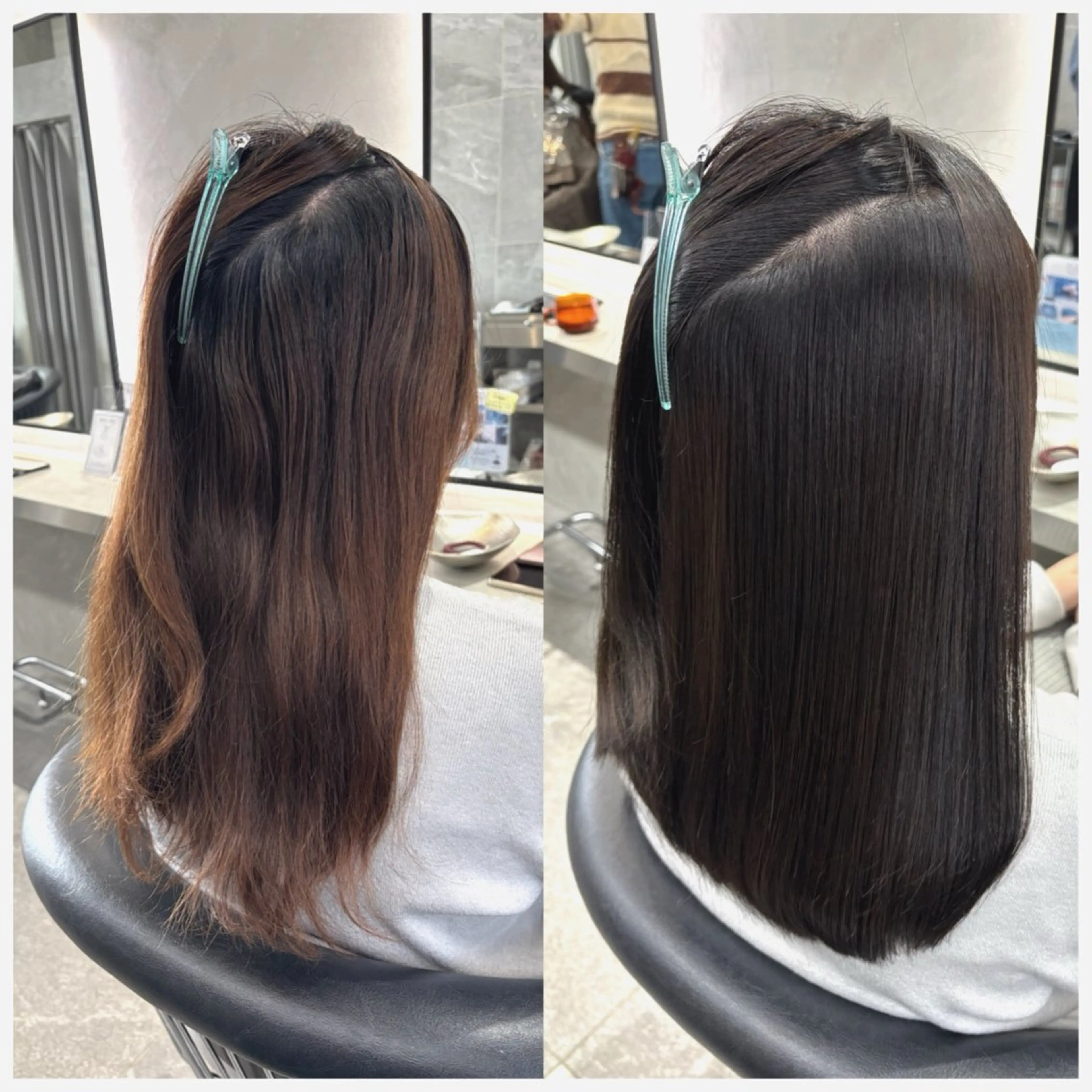 🩶１月限定🩶カット➕艶出し縮毛矯正➕ケアカラー➕ハイパーTOKIOトリートメントの写真