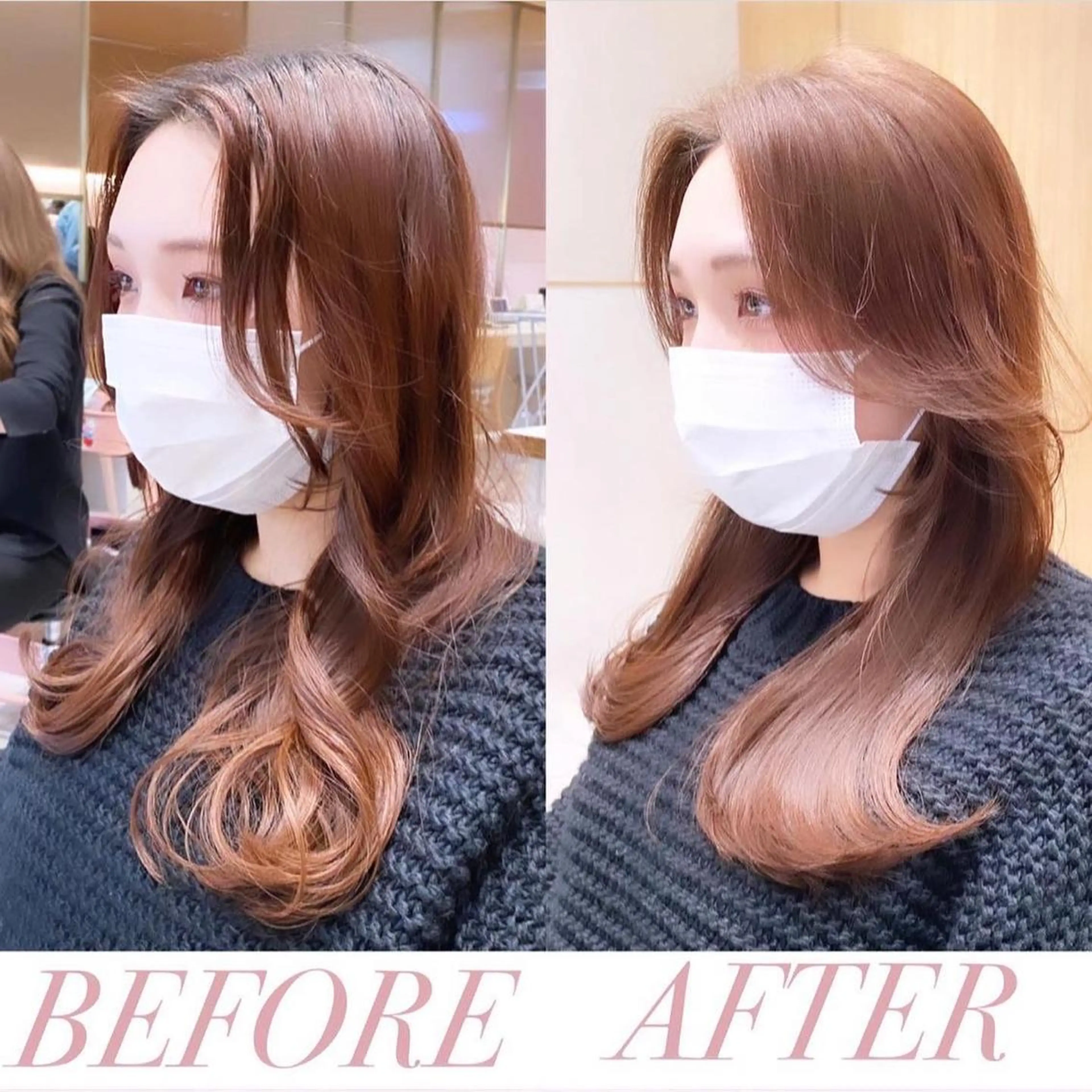 セミロング カット ヘアカラー トリートメント 韓国くびれレイヤー 🇰🇷はづきのヘアスタイル