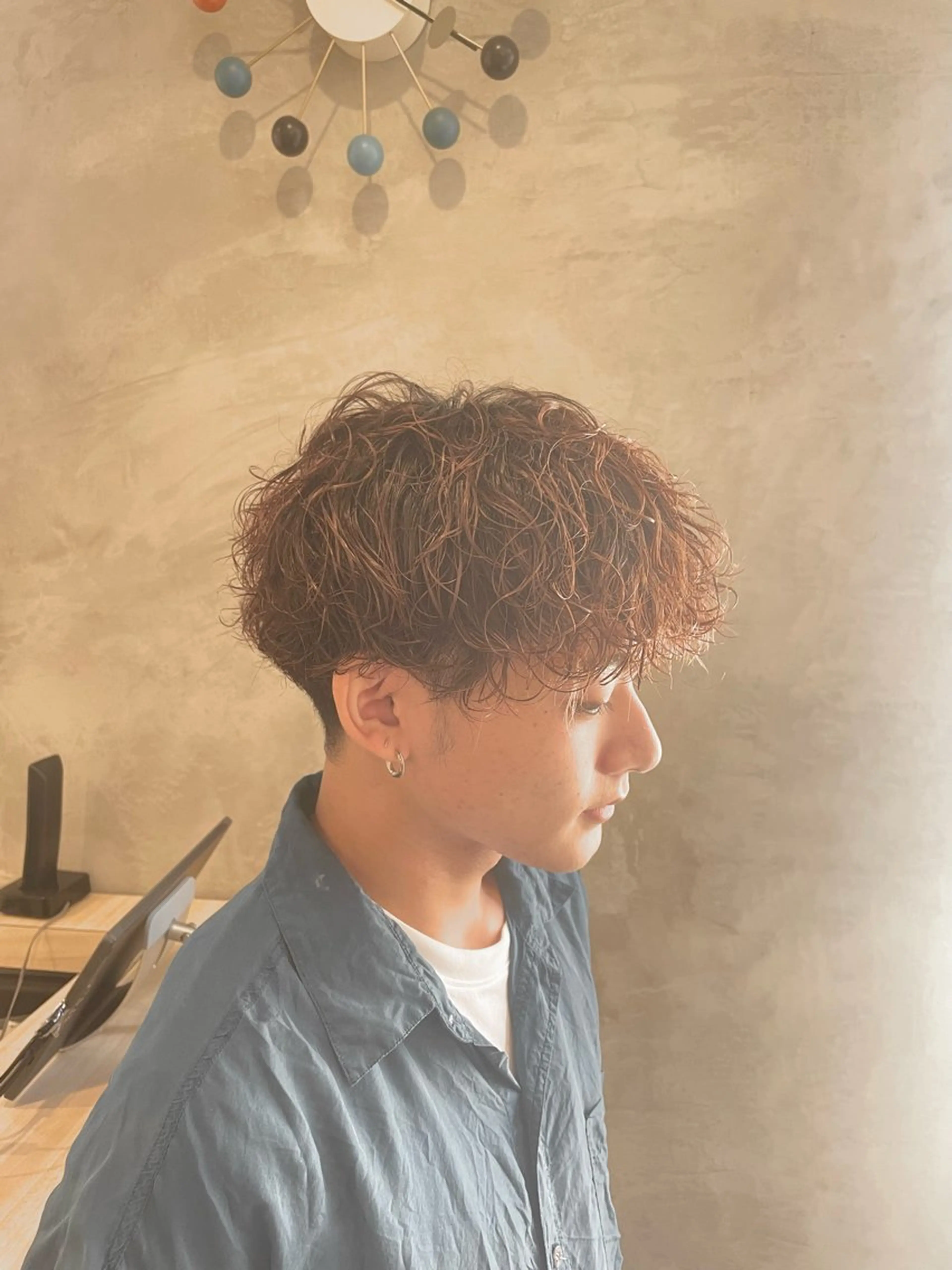 メンズ ブリーチなし透明感 カラー✨山仲絢圭のヘアスタイル