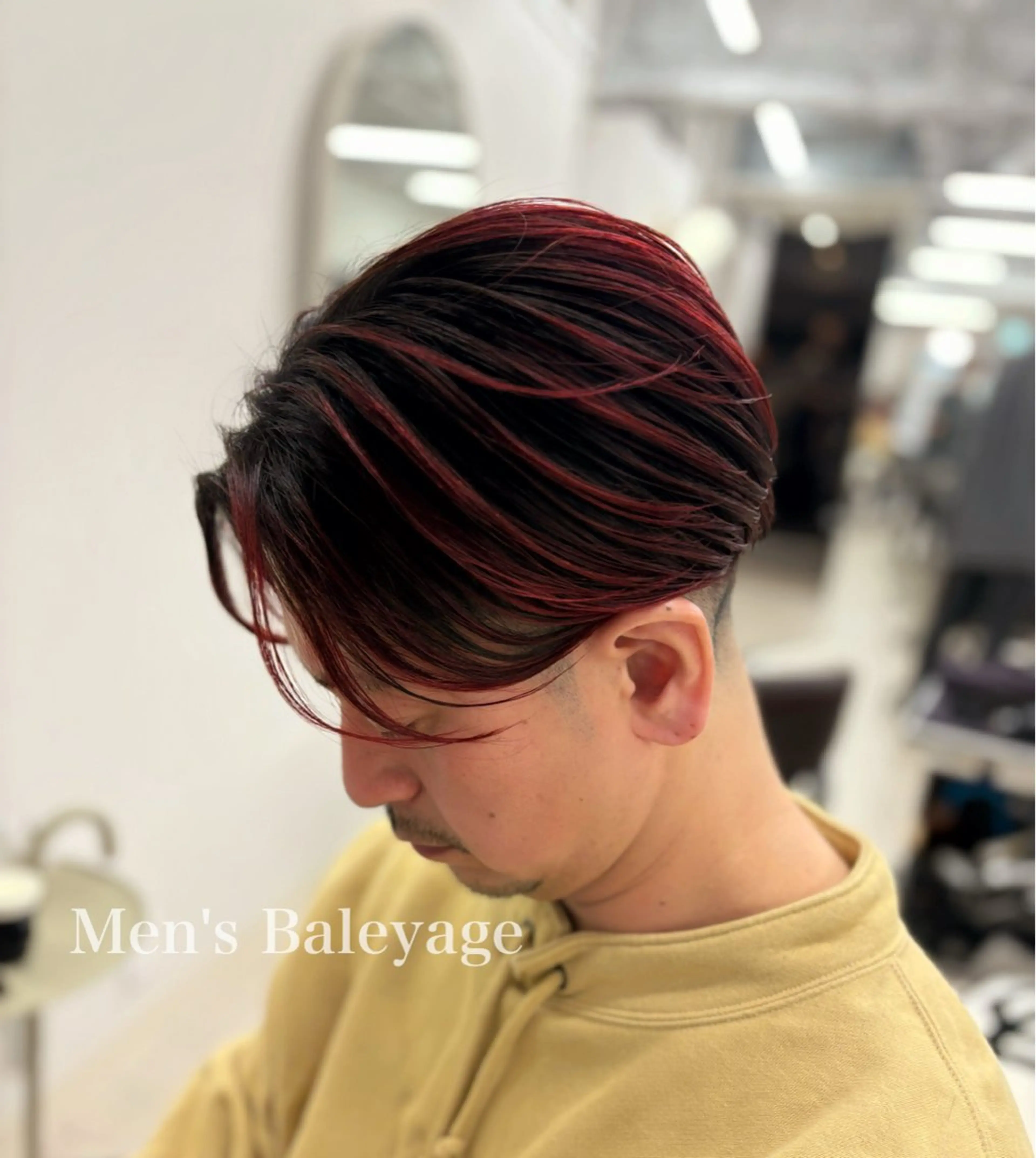 ミディアム カラー ヘアアレンジ メンズ メンズ韓国風 透明感カラー くびれヘア 顔まわりレイヤー 顔周りカット カット ヘアカラー トリートメント 二ヶ月綺麗が続くレ イヤー/星野六三四のヘアスタイル