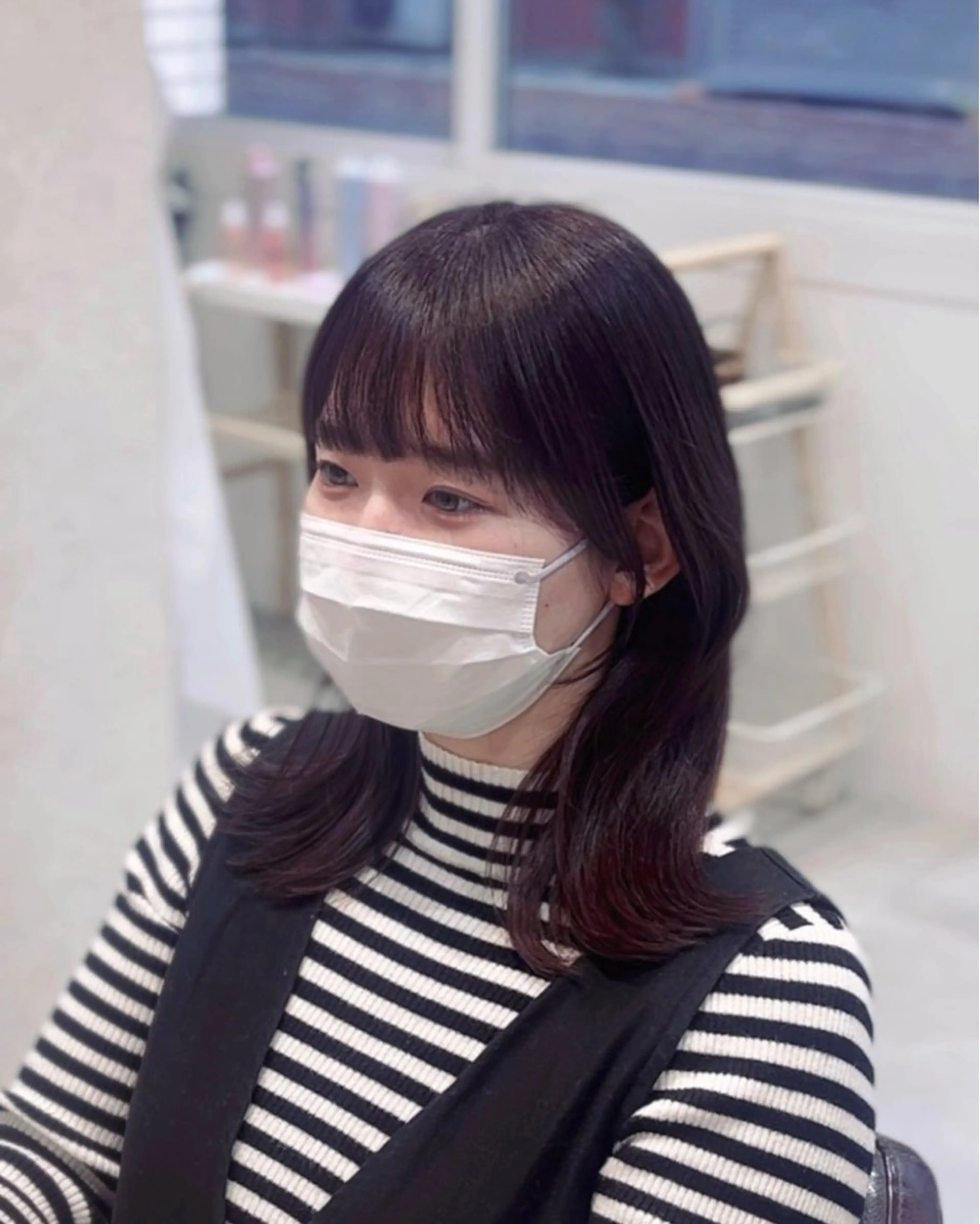 ミディアム カラー suzuka/透明感 /顔周り/美髪矯正のヘアスタイル