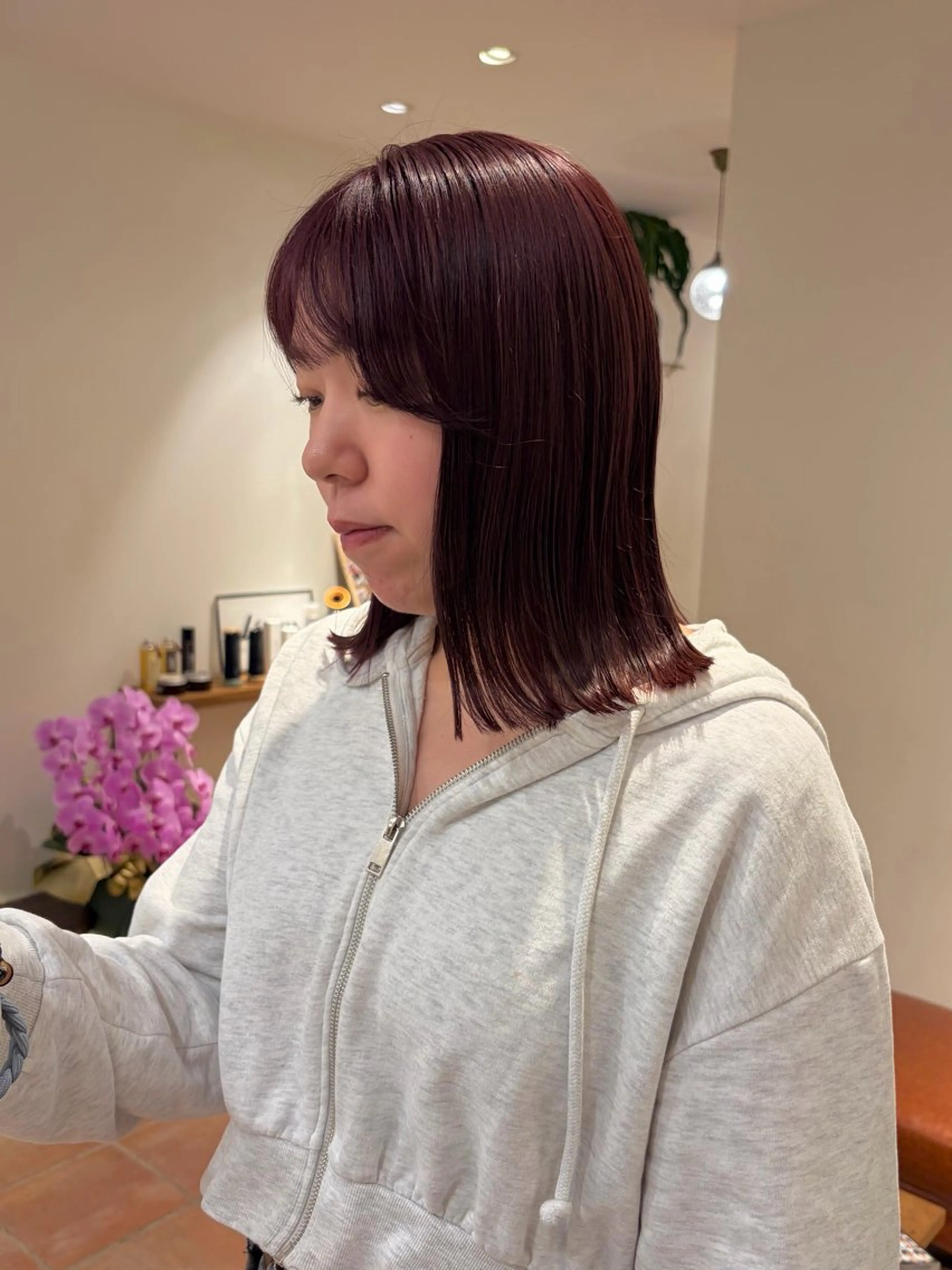 ミディアム カラー ヘアカラー トリートメント るな/暖色、 ベージュカラー🎀のヘアスタイル