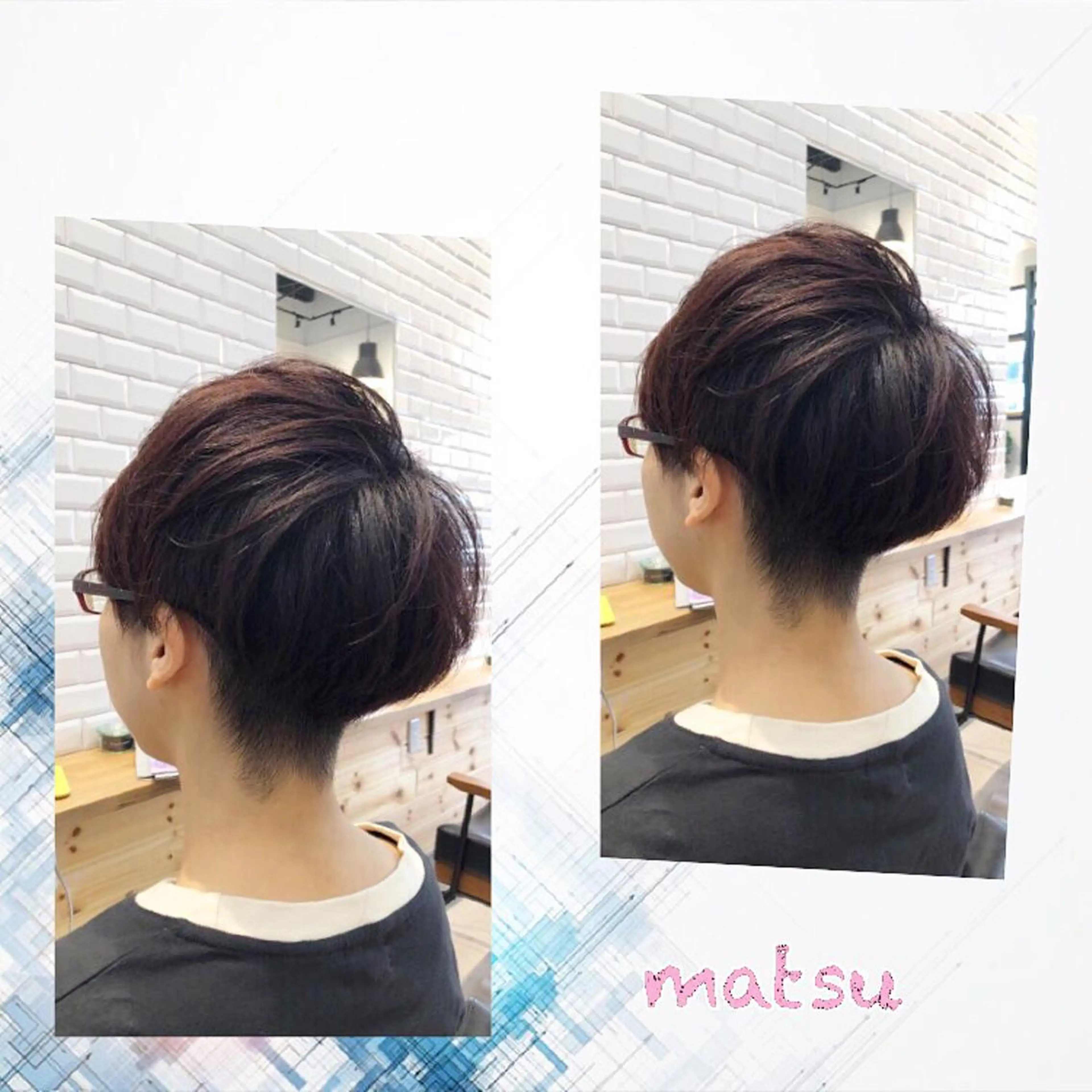 ショート カラー デザインカラー MATSU 🌟韓国🇰🇷のヘアスタイル