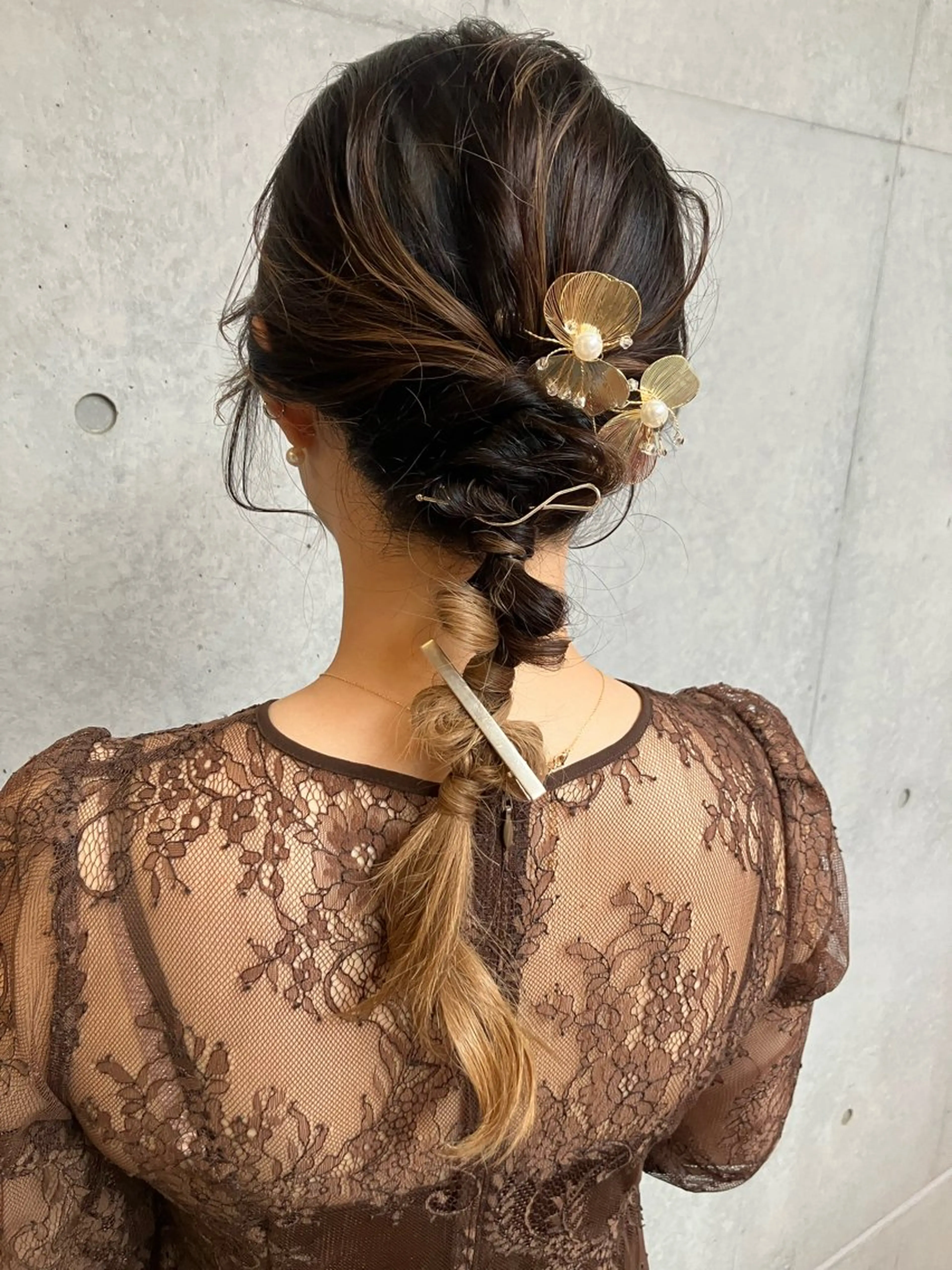 ロング ヘアアレンジ 結婚式・ブライダル ヘアセット 勝野 麻美のヘアスタイル