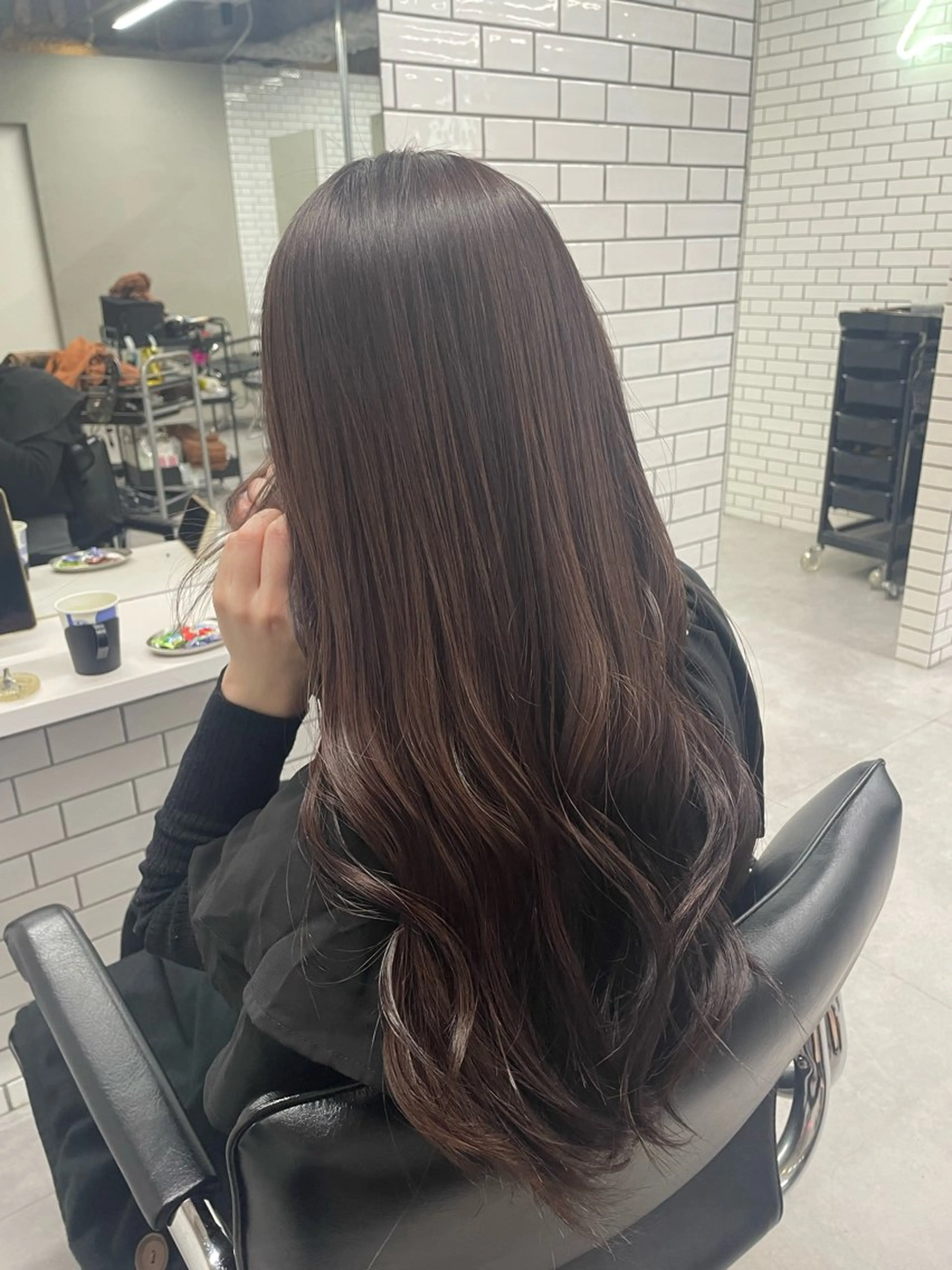 ロング カラー ブリーチ 透明感カラー ラベンダーカラー ラベンダーピンク ピンクカラー カット ヘアカラー トリートメント Bob &髪質改善 NEMOTOのヘアスタイル