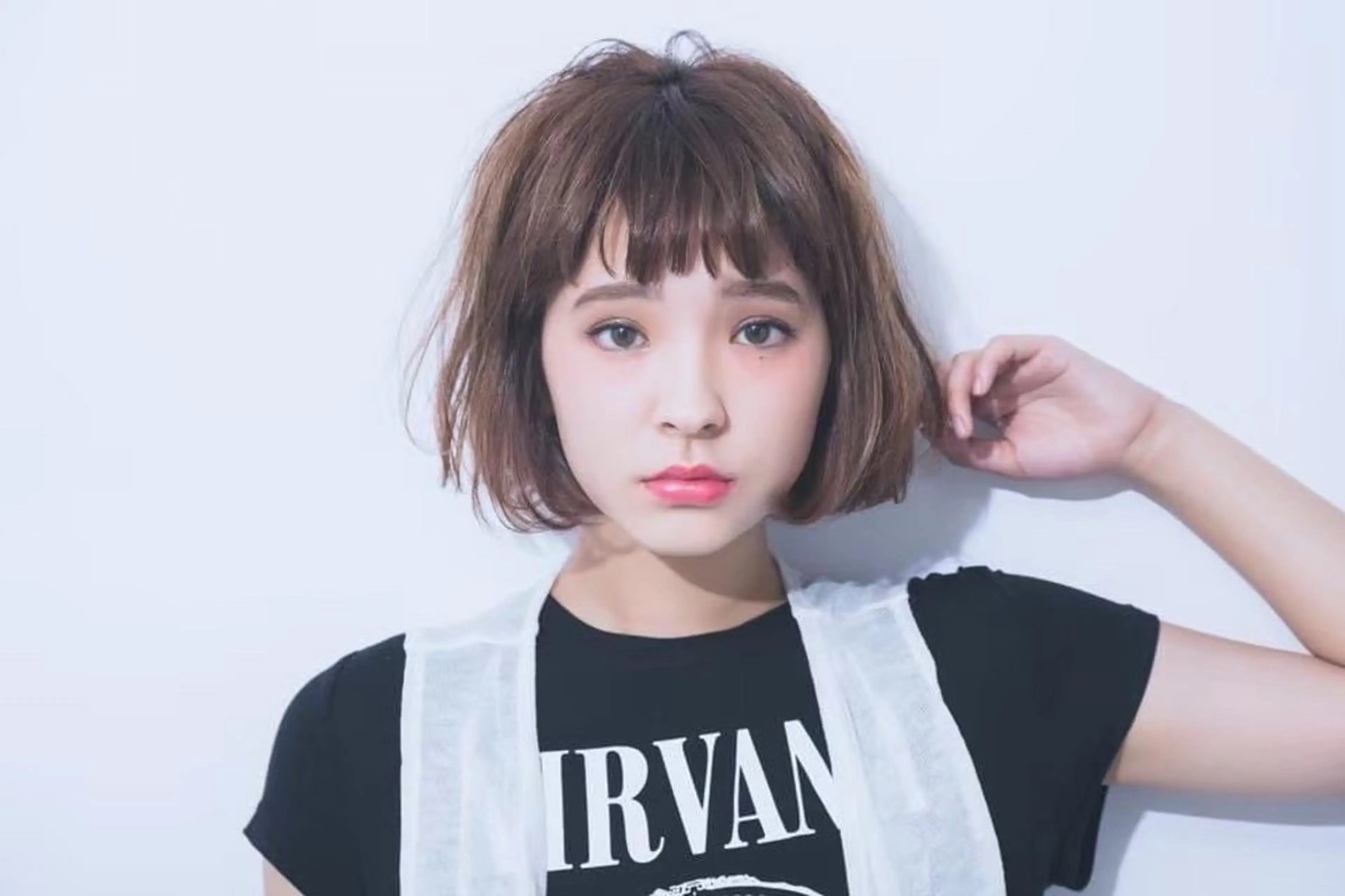 ミディアム パーマ ミディアムパーマ ボブ 🧸艶々韓国ヘア 🧁mizunaのヘアスタイル