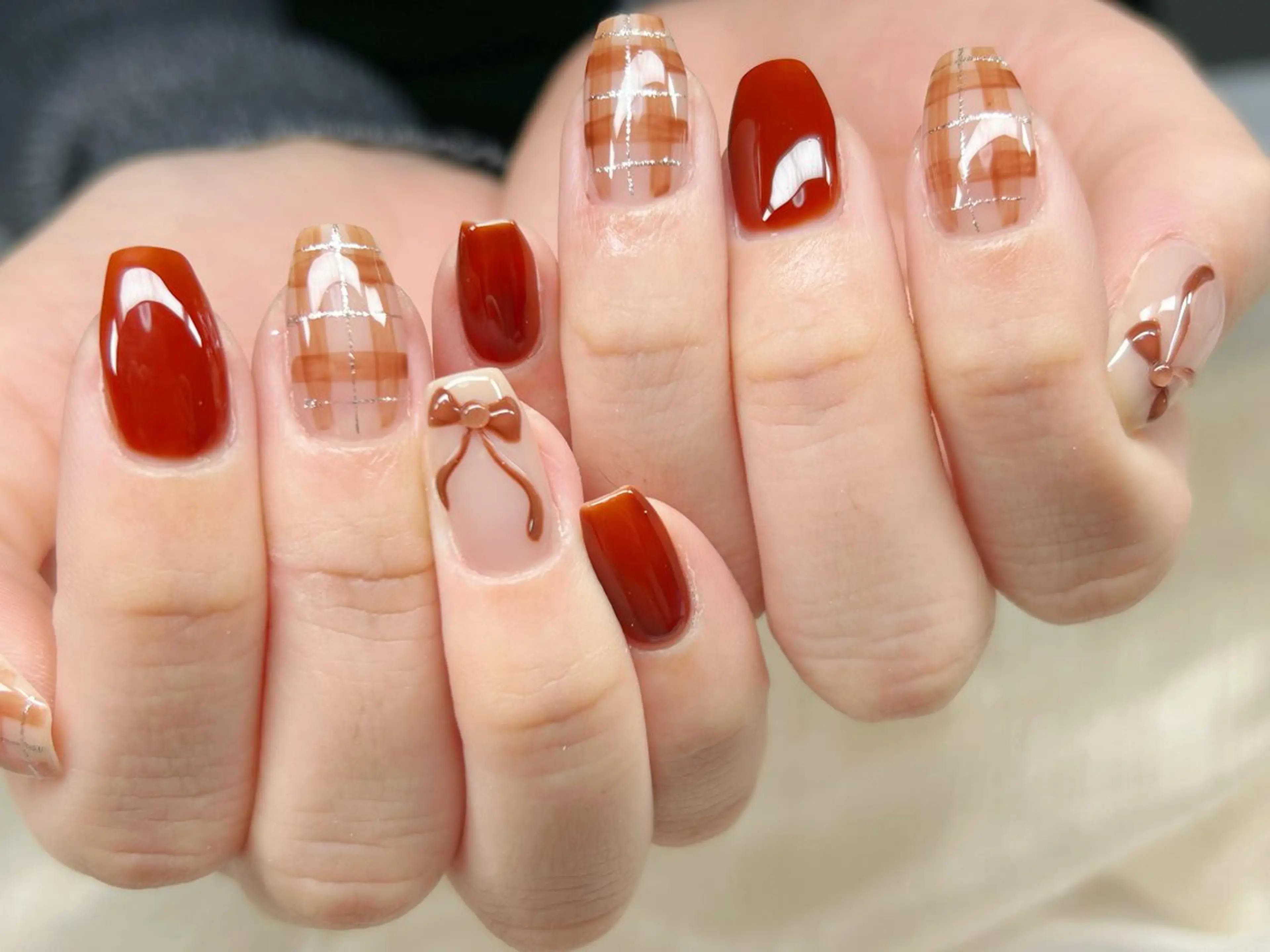 ネイル アートネイル チークネイル 成人式 入学式 長さ出し ハンドネイル Lino Nailのネイルデザイン