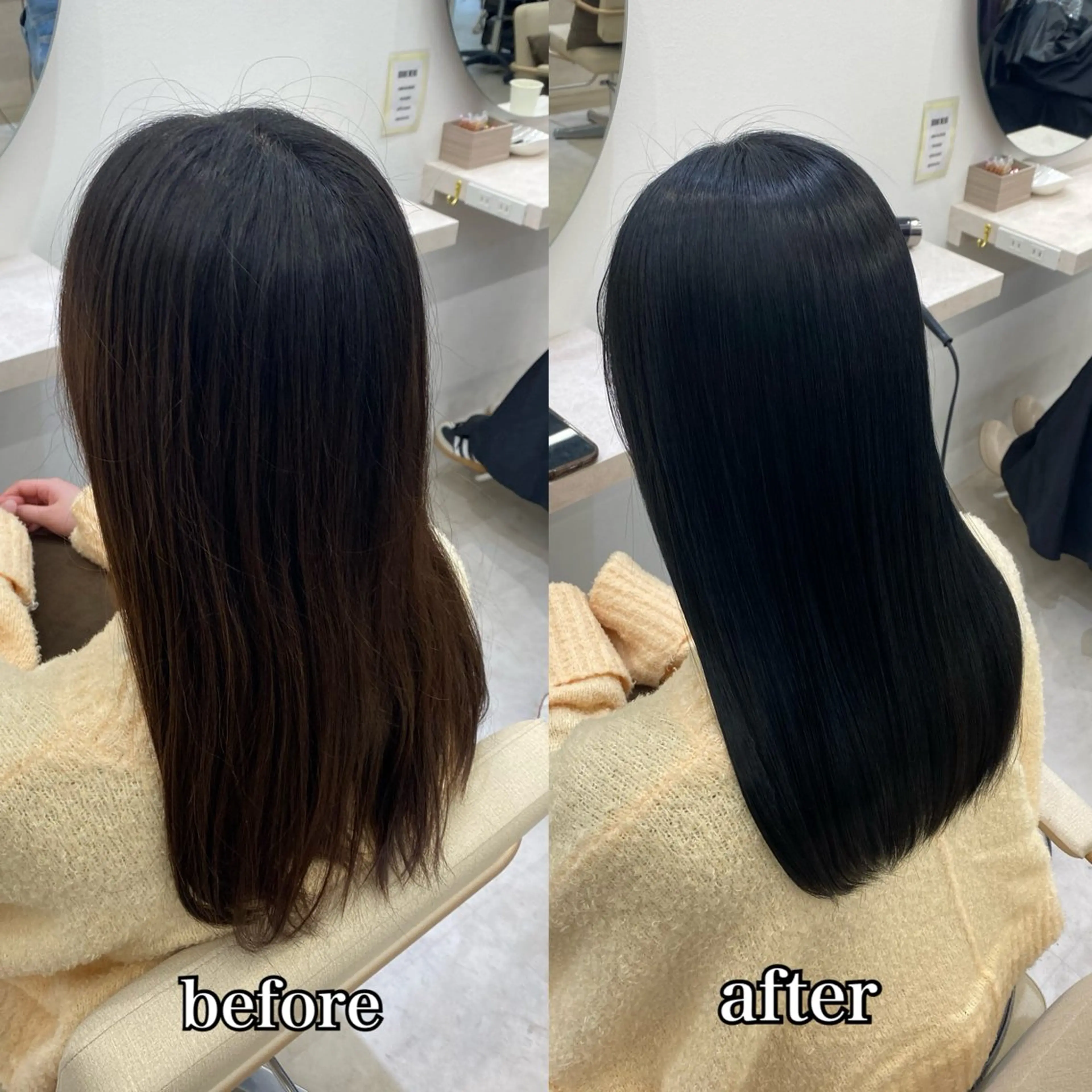 ロング カラー 透明感カラー 韓国風ヘア 小顔カット 縮毛矯正 カット ヘアカラー 縮毛矯正 トリートメント 艶髪/縮毛矯正/ Core mikuaのヘアスタイル