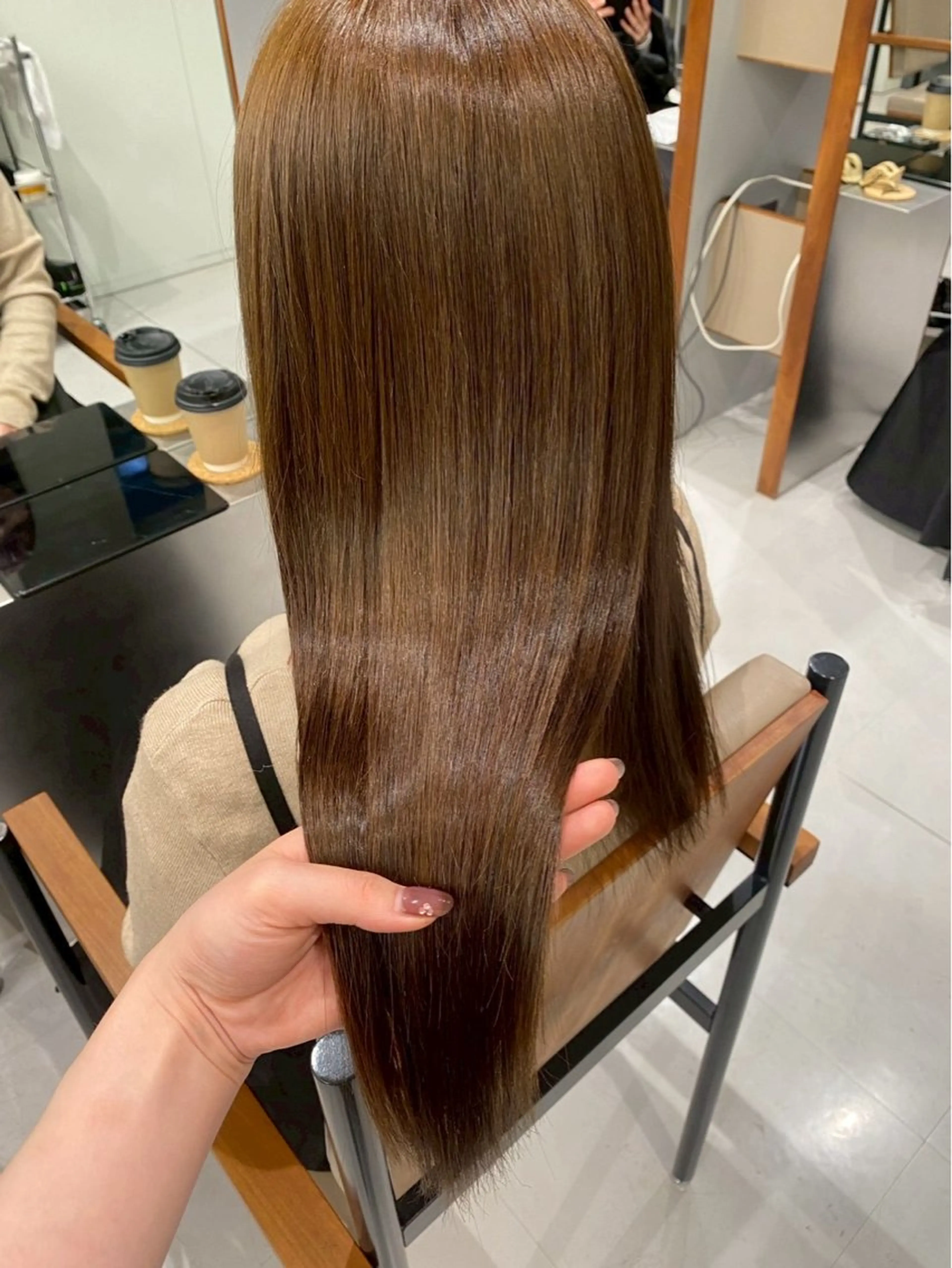 ロング パーマ ロング 縮毛矯正 縮毛矯正 くすみカラー/海外 レイヤー/ ローレンのヘアスタイル