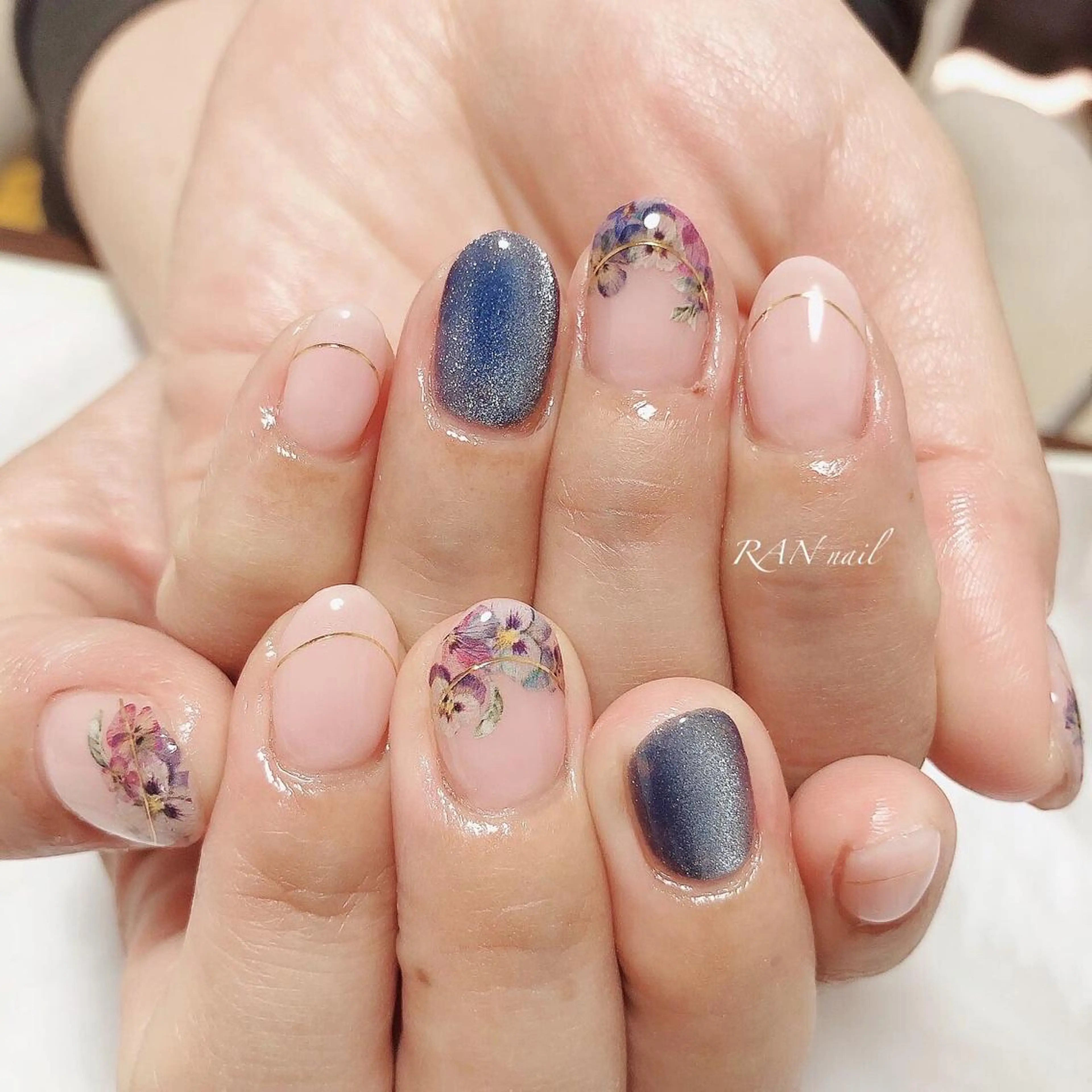 ネイル フラワーネイル フットネイル フレンチネイル オフィスネイル 春ネイル ハンドネイル フットネイル RAN nailのネイルデザイン