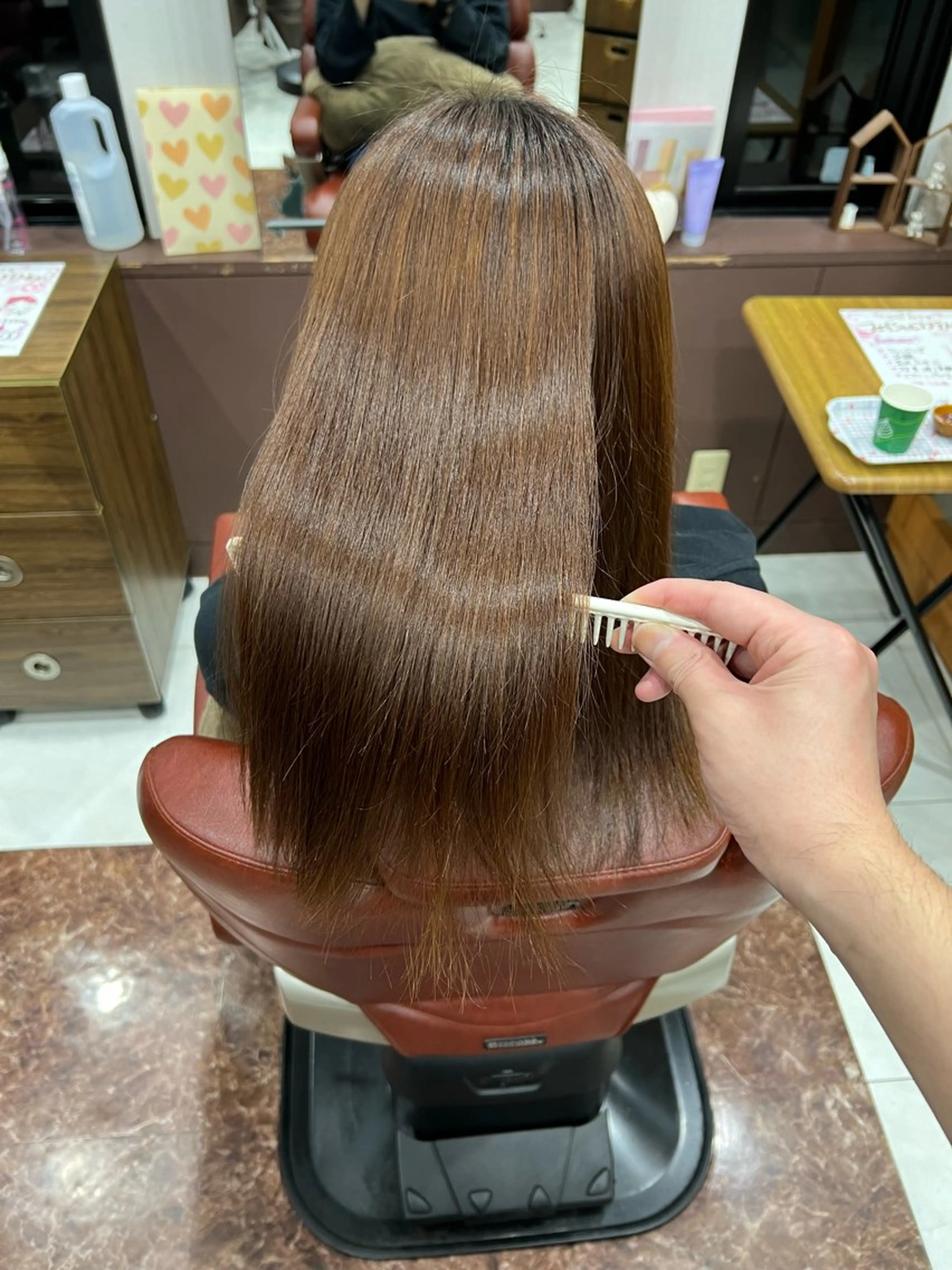 セミロング 縮毛矯正 藤田 竜成のヘアスタイル