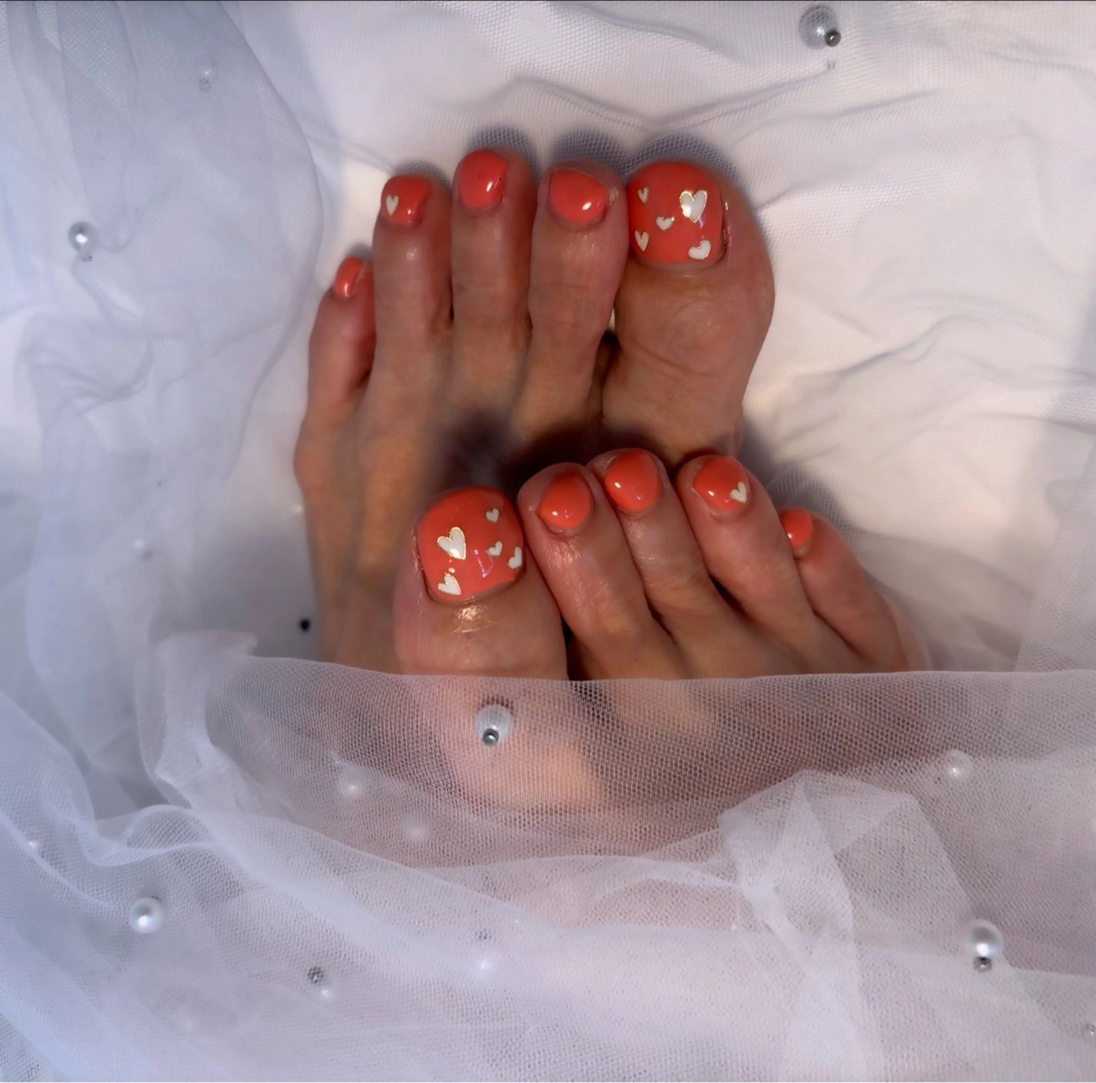 ネイル フラッシュネイル フットネイル フレンチネイル ジェルネイル ガラスフレンチ Nail salon Natulalのネイルデザイン