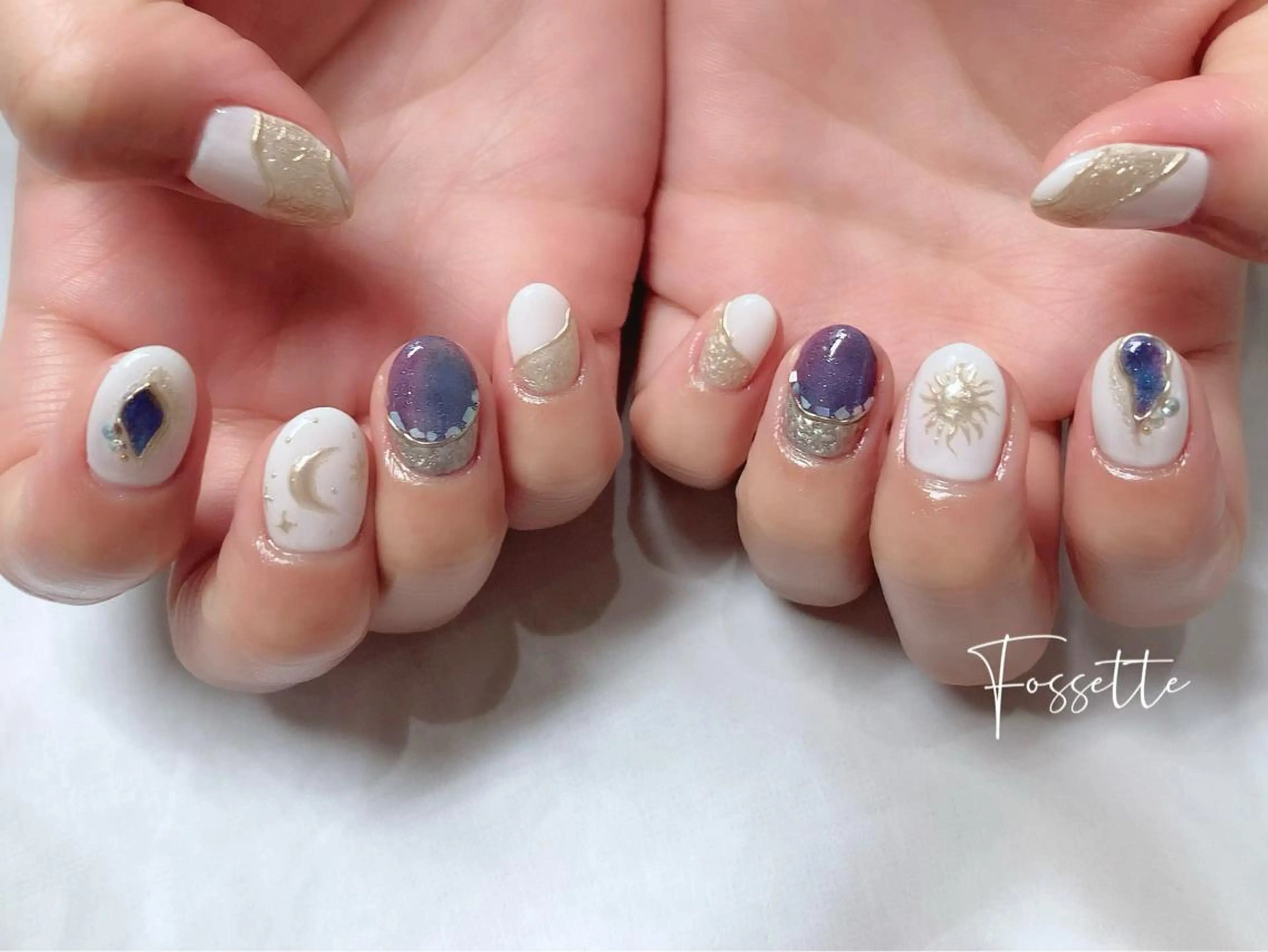 ネイル キラキラネイル マグネットネイル ミラーネイル ニュアンスネイル nailsalon Fossetteのネイルデザイン