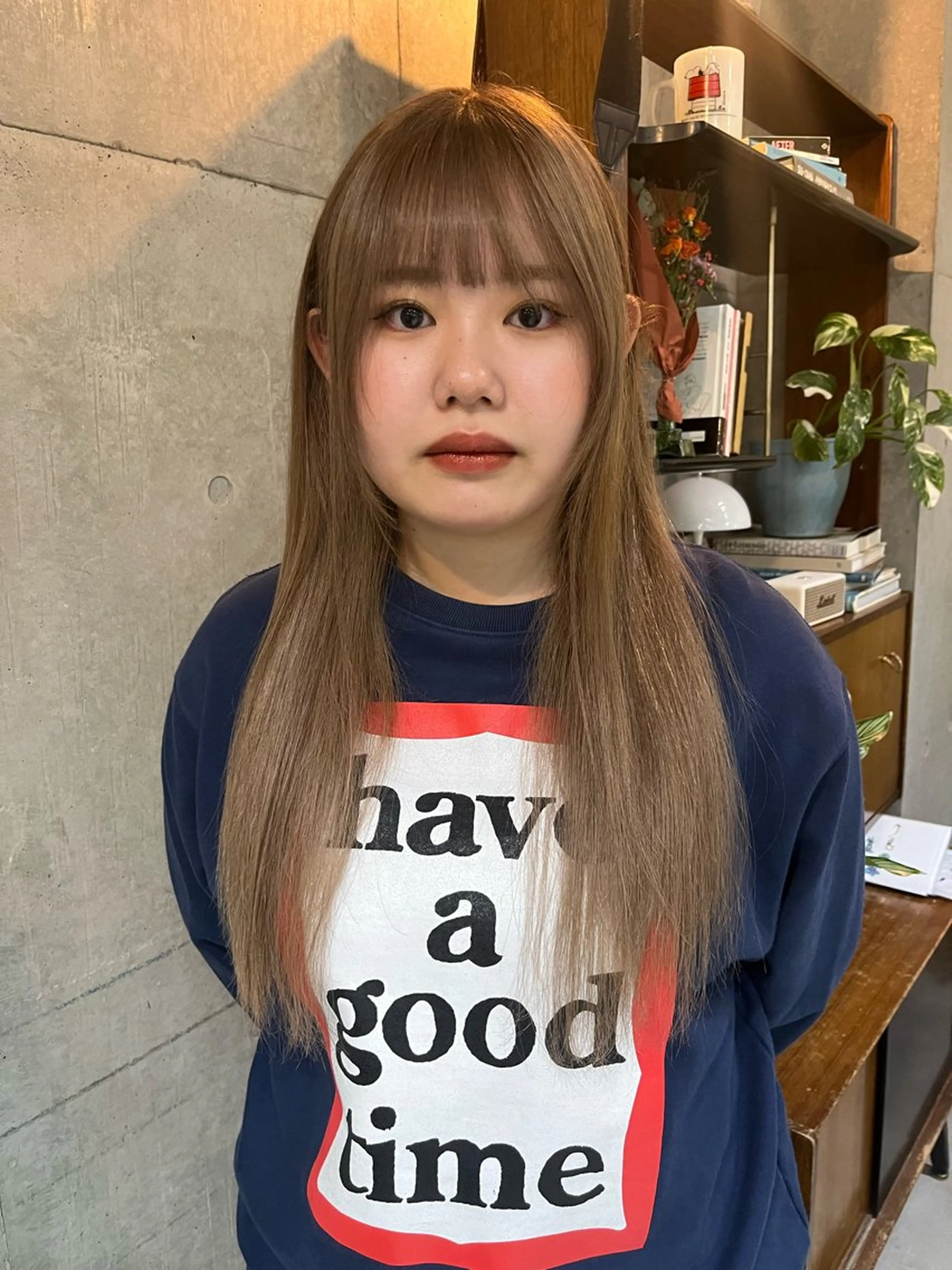 ロング ボブ 顔まわりレイヤー ハイレイヤー 韓国風ヘア レイヤーカット レイヤーカット\ウル フ　chinatsuのヘアスタイル