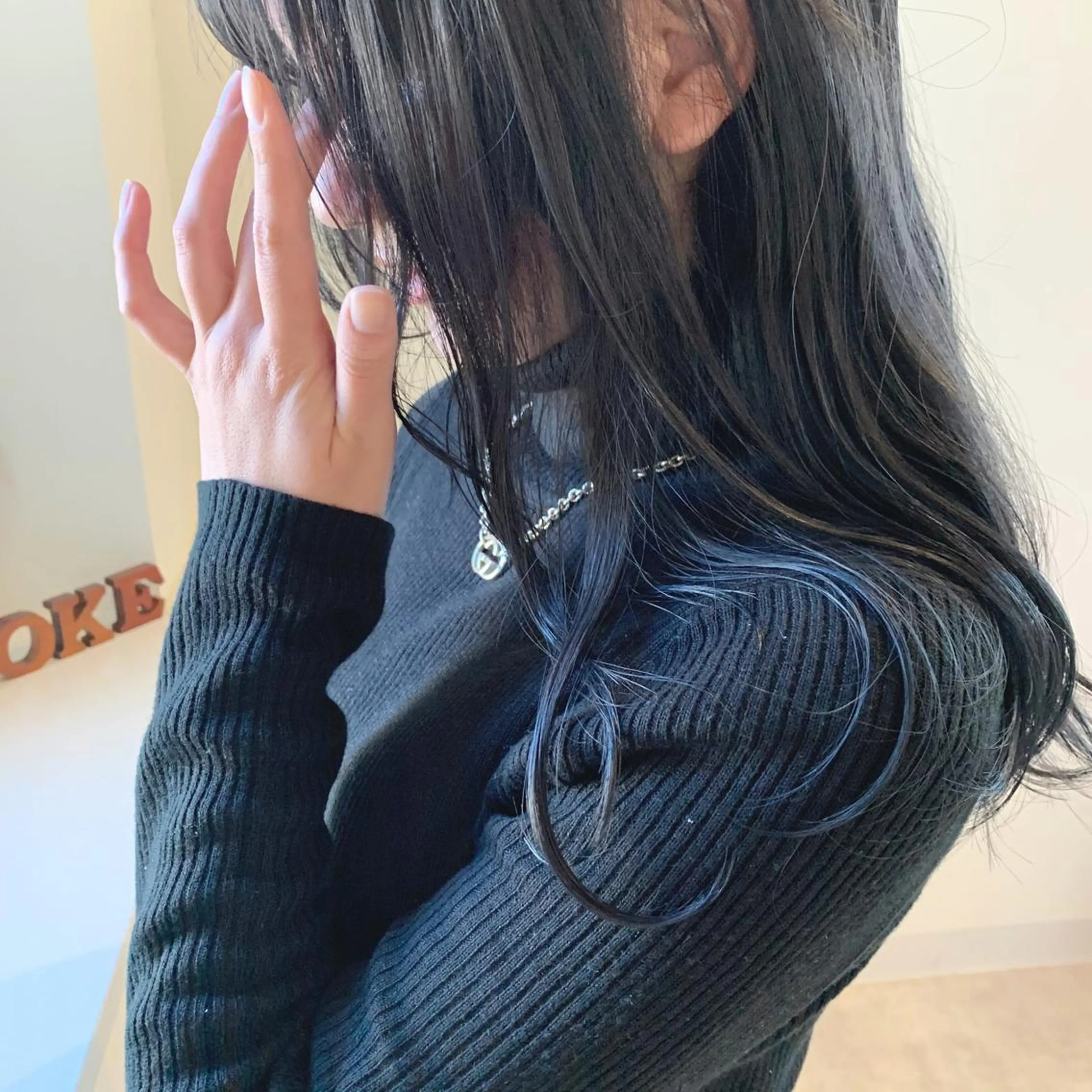 セミロング カラー 清水 亮太／赤み消しカラーのヘアスタイル