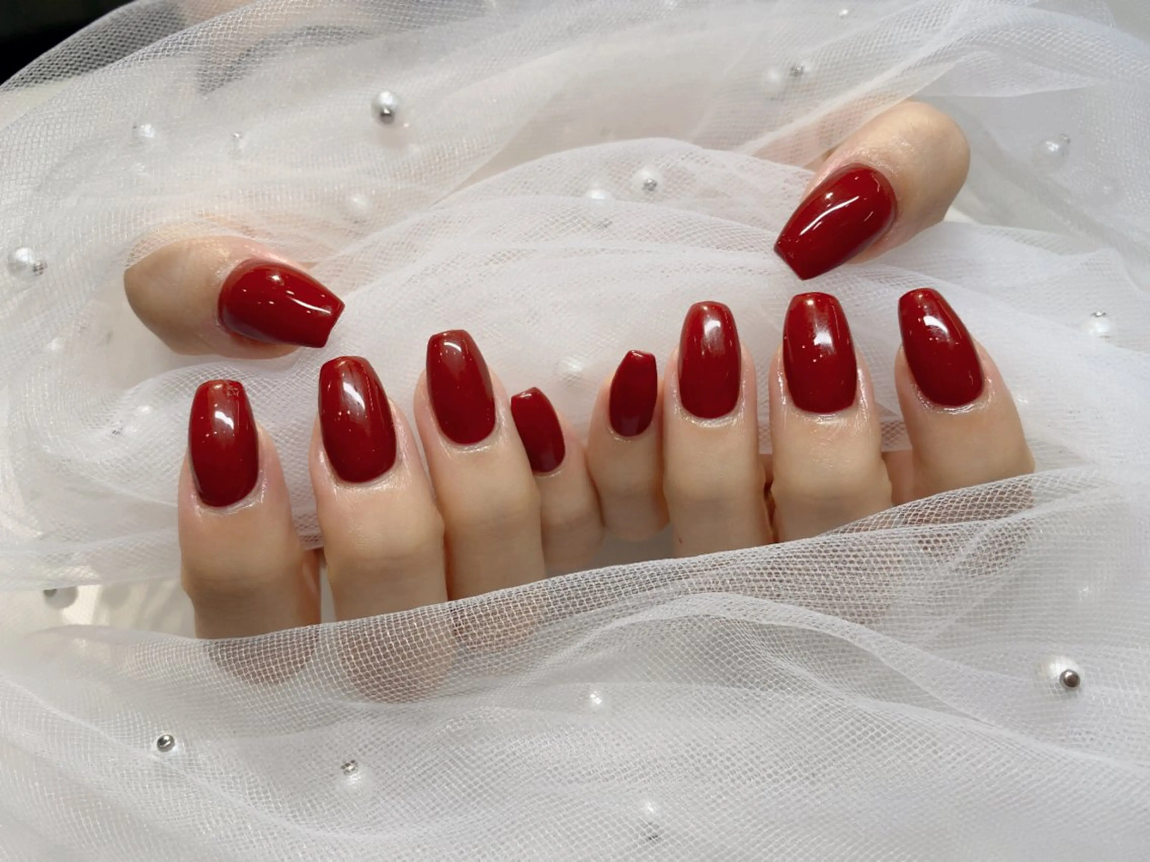 ネイル I-nailロング /ワンホン/キラキラのネイルデザイン