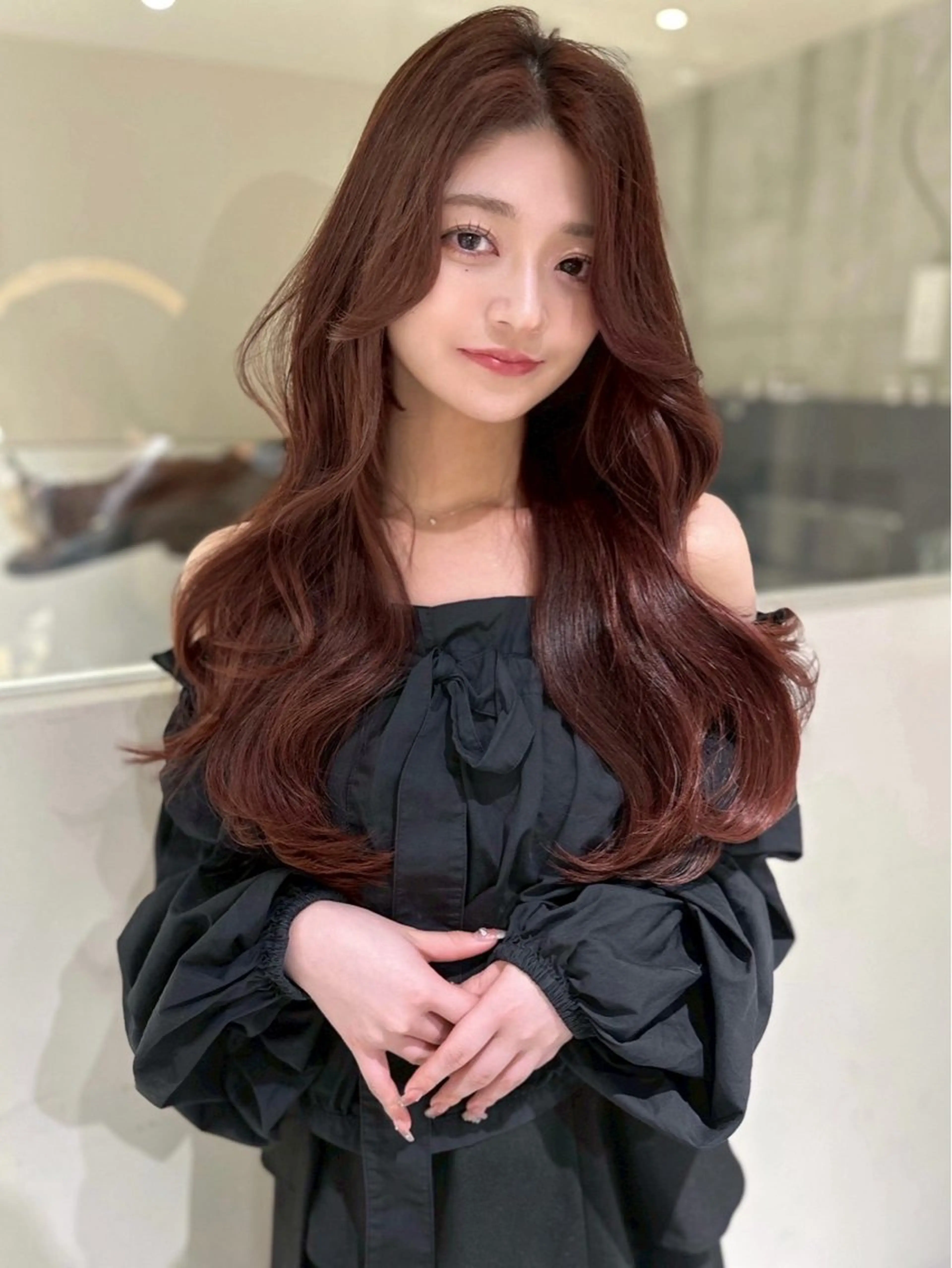 ロング くびれヘア ヨシンモリ 韓国風ヘア レイヤーカット 美実 ♡のヘアスタイル