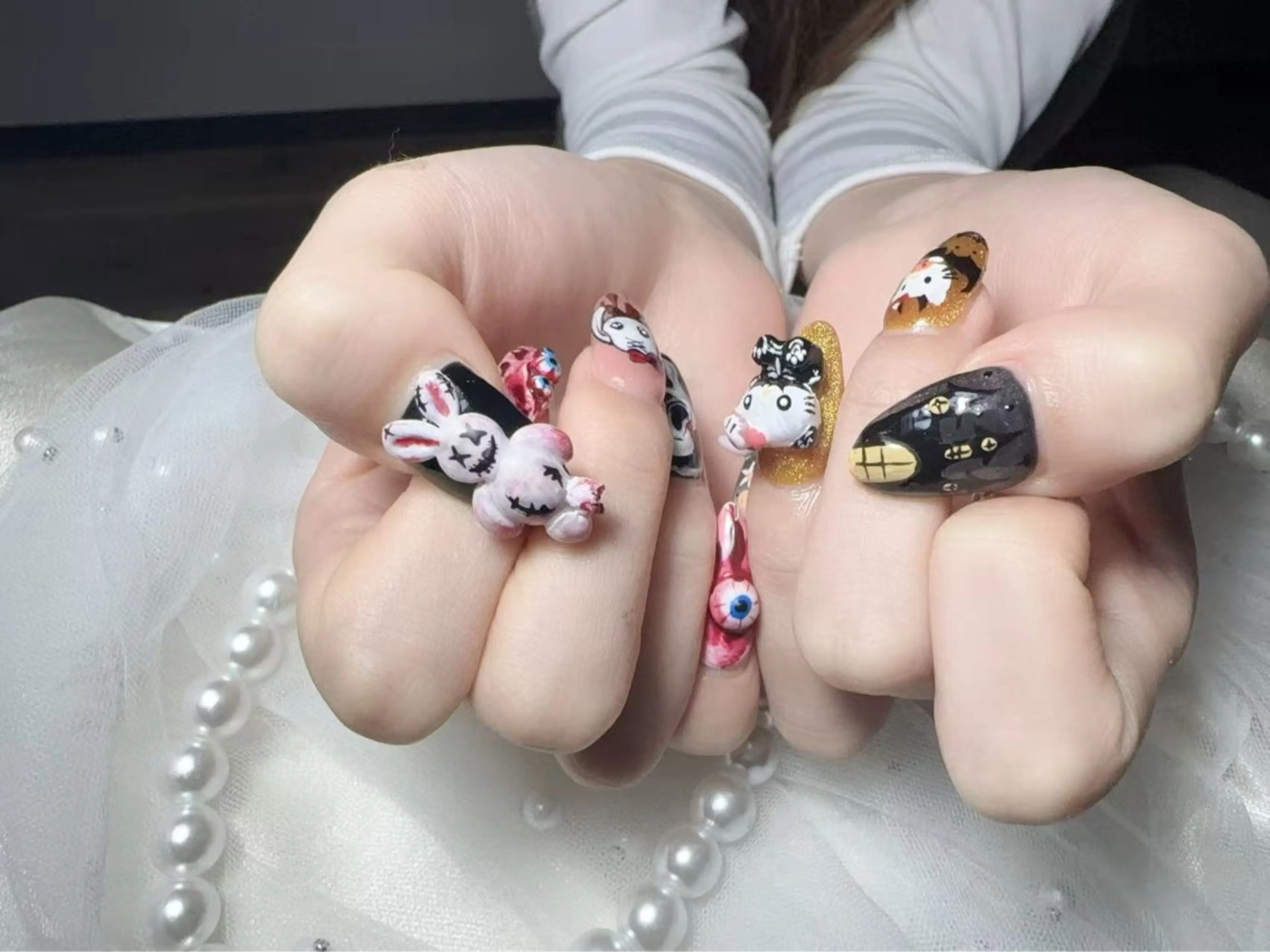 ネイル アートネイル ハロウィン 持ち込み ハンドネイル リセス 高田馬場💎のネイルデザイン