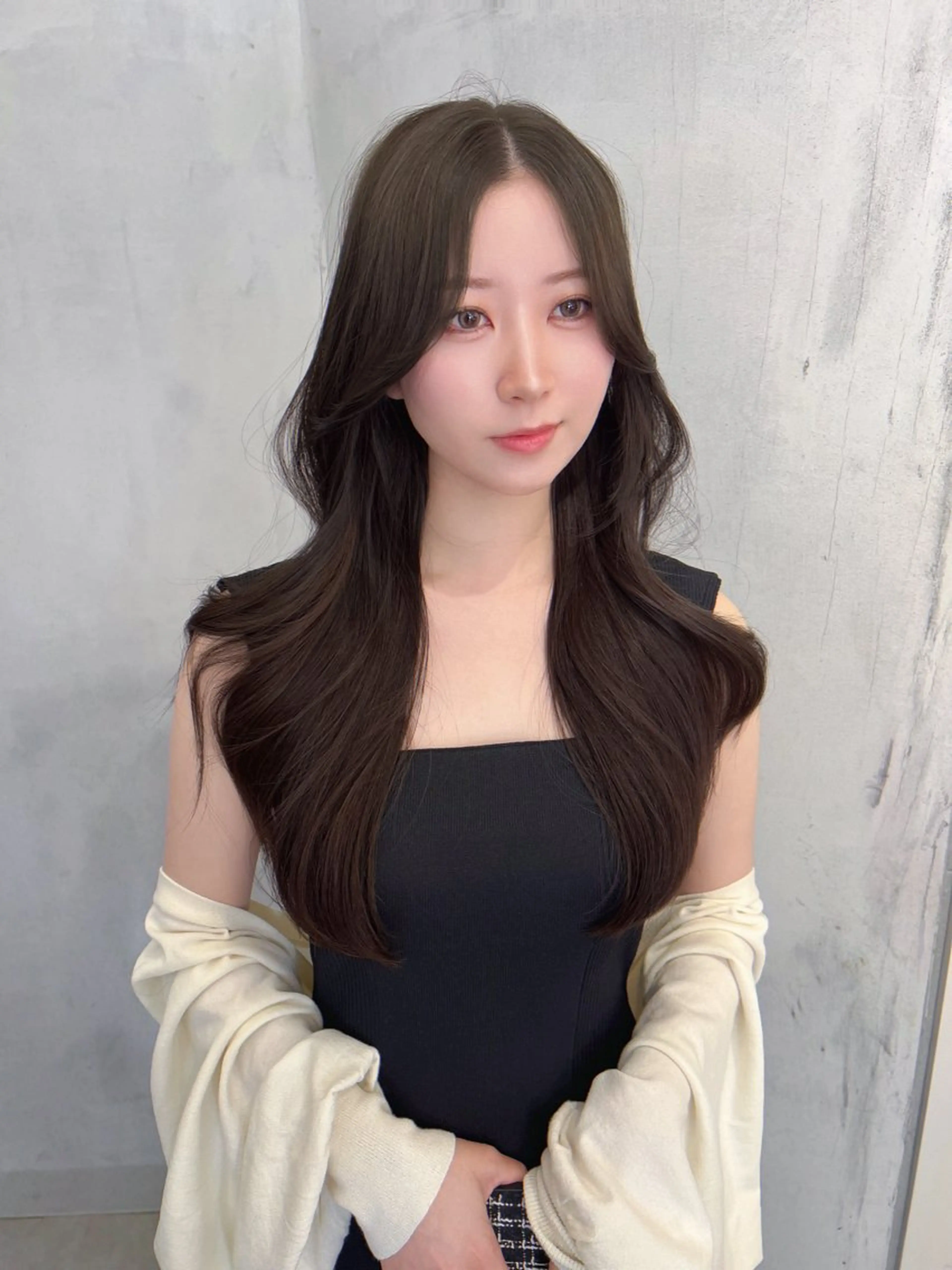 ロング 韓国レイヤーカット/ 縮毛矯正/羽田航のヘアスタイル