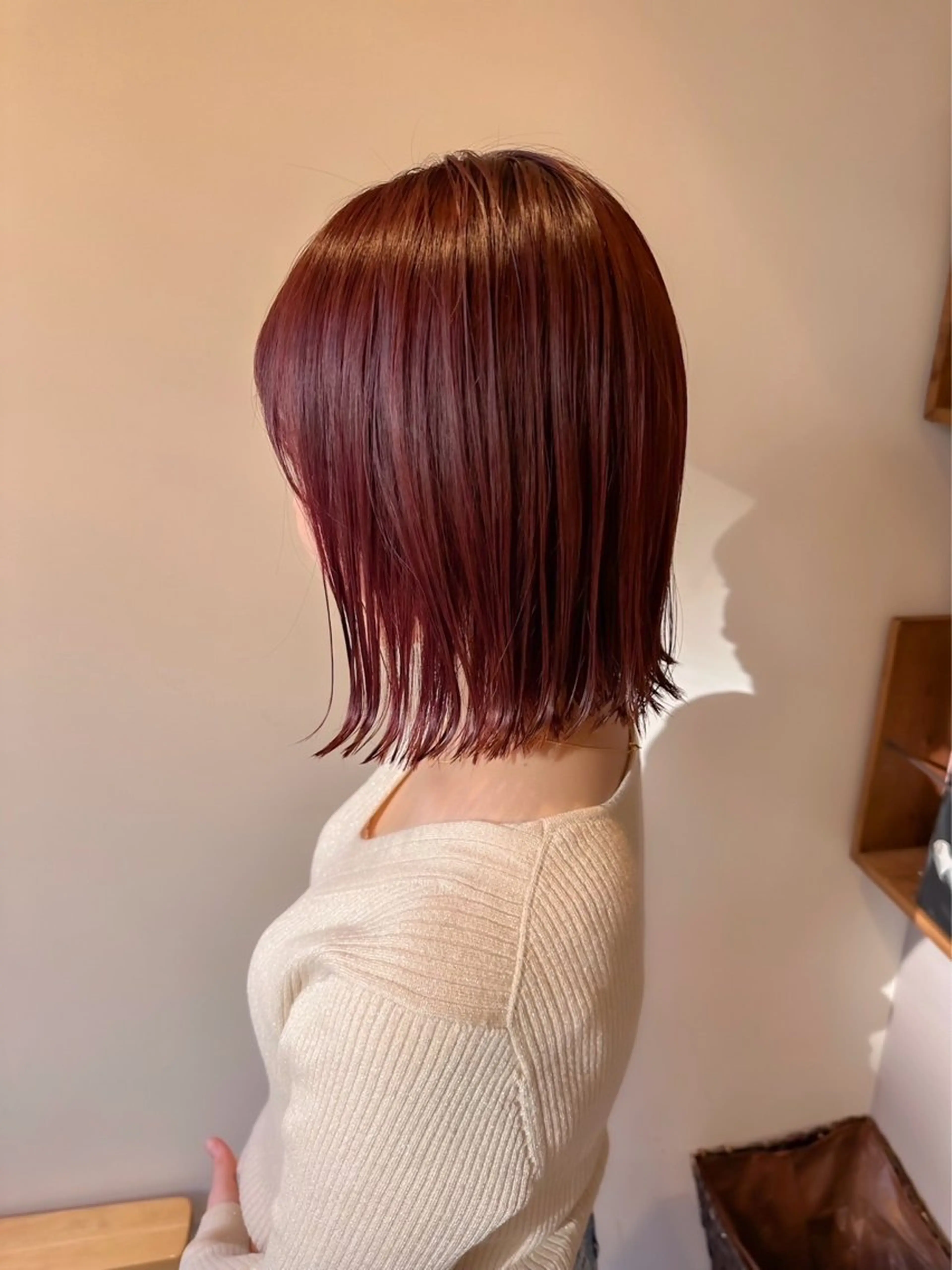 ミディアム ボブ 外ハネヘア 縮毛矯正/ストンボブ Wカラー💎ヒデジのヘアスタイル