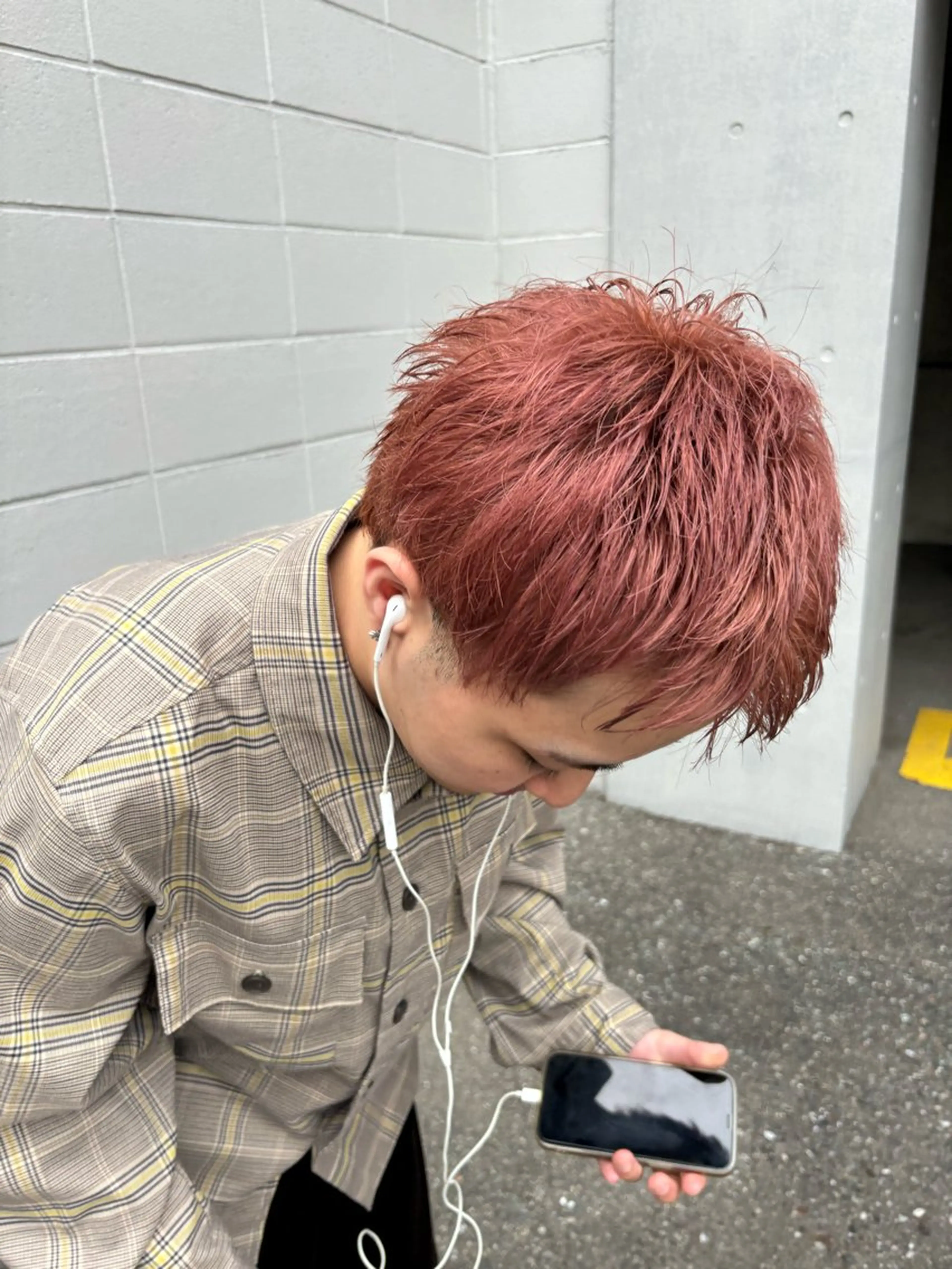 ショート カラー メンズ ベージュカラー ピンクカラー ピンクベージュ ヘアカラー &72 takiのヘアスタイル