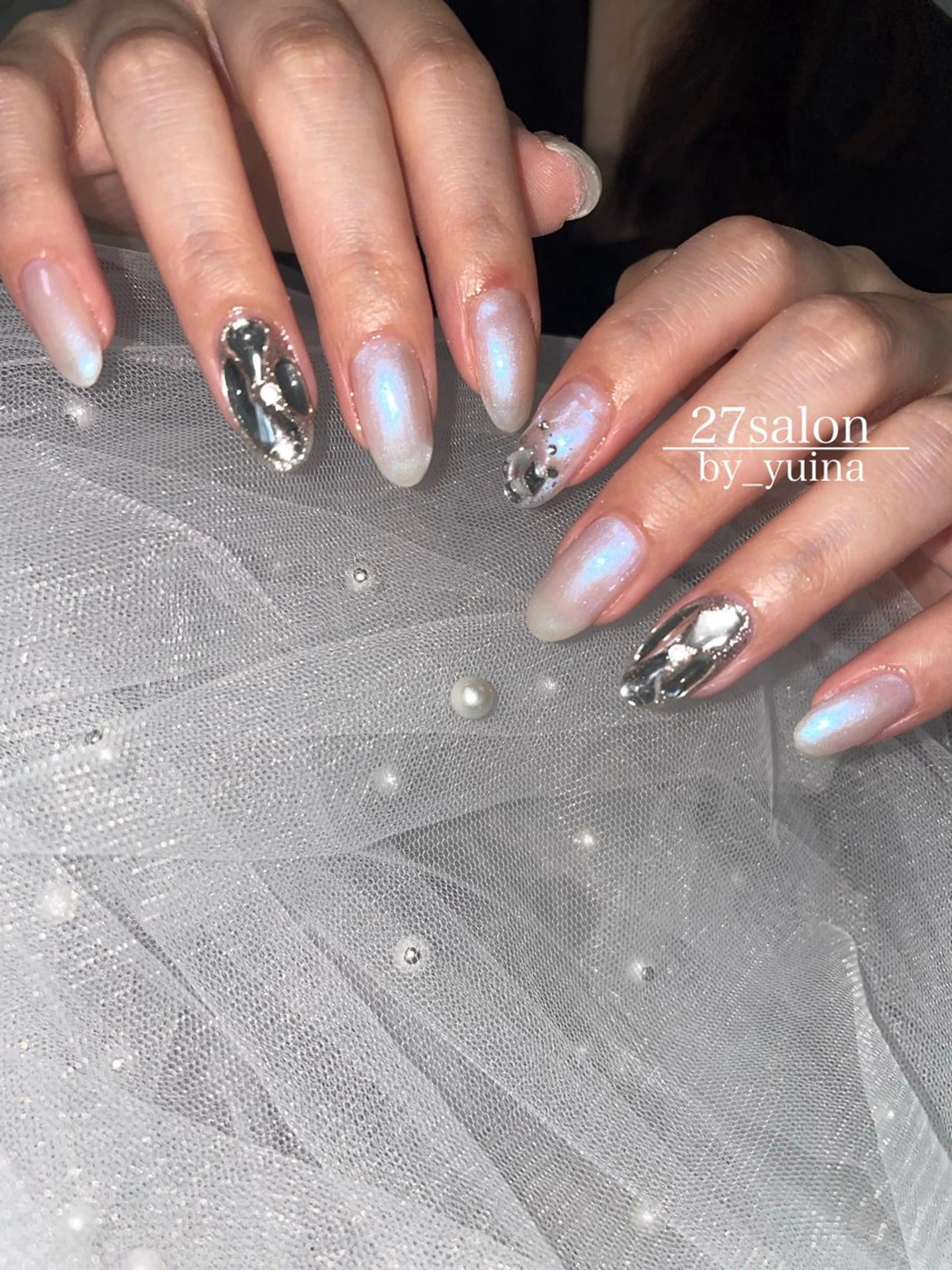 ネイル ワンホンネイル ホワイト 27salon yuinaのネイルデザイン