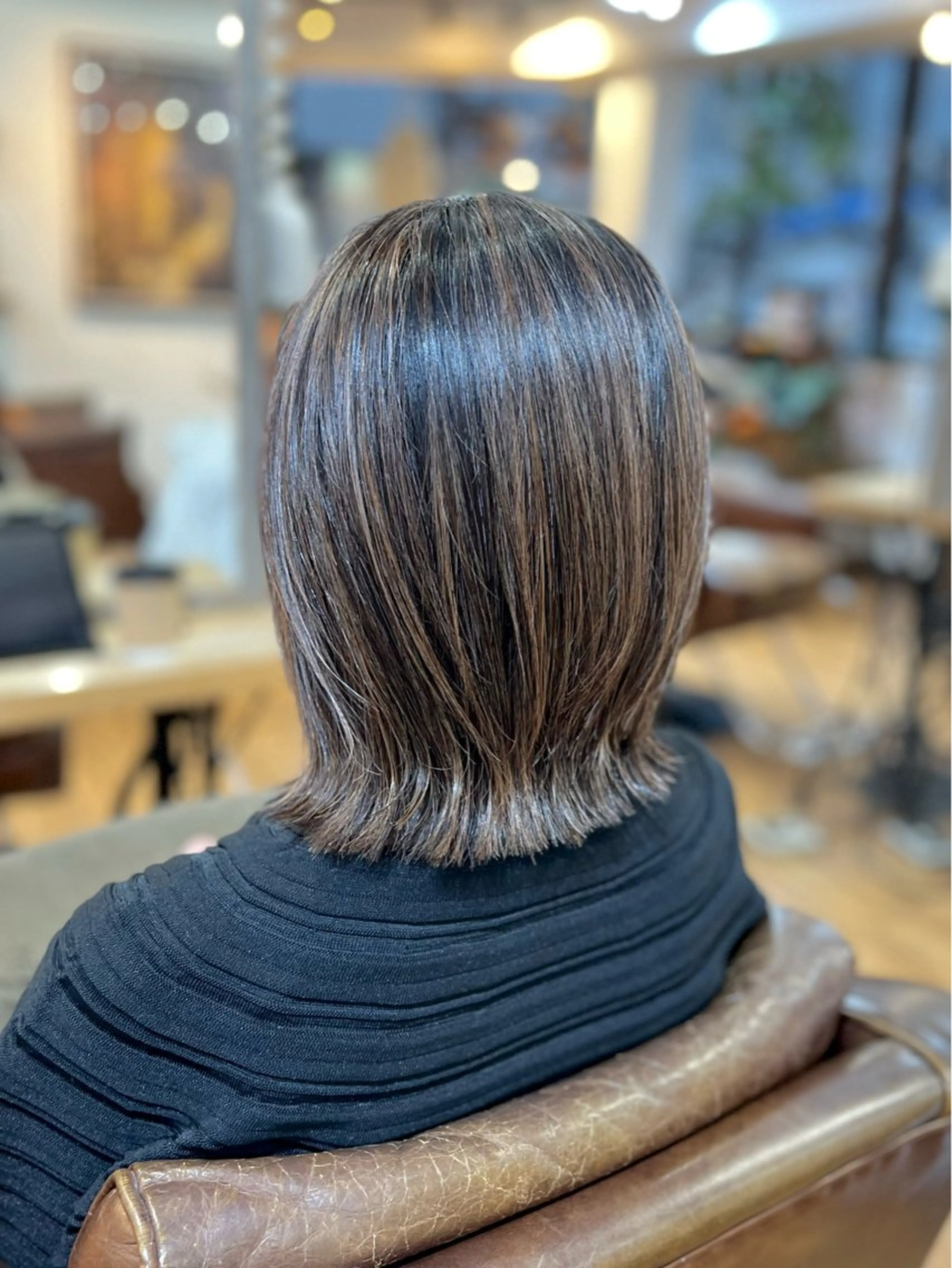 ミディアム カラー ベージュカラー ハイライトカラー ボブ ハイライト カット ヘアカラー 180°One Eighty Degrees所属・ERIKA/ ハイライト/ショートのヘアスタイル