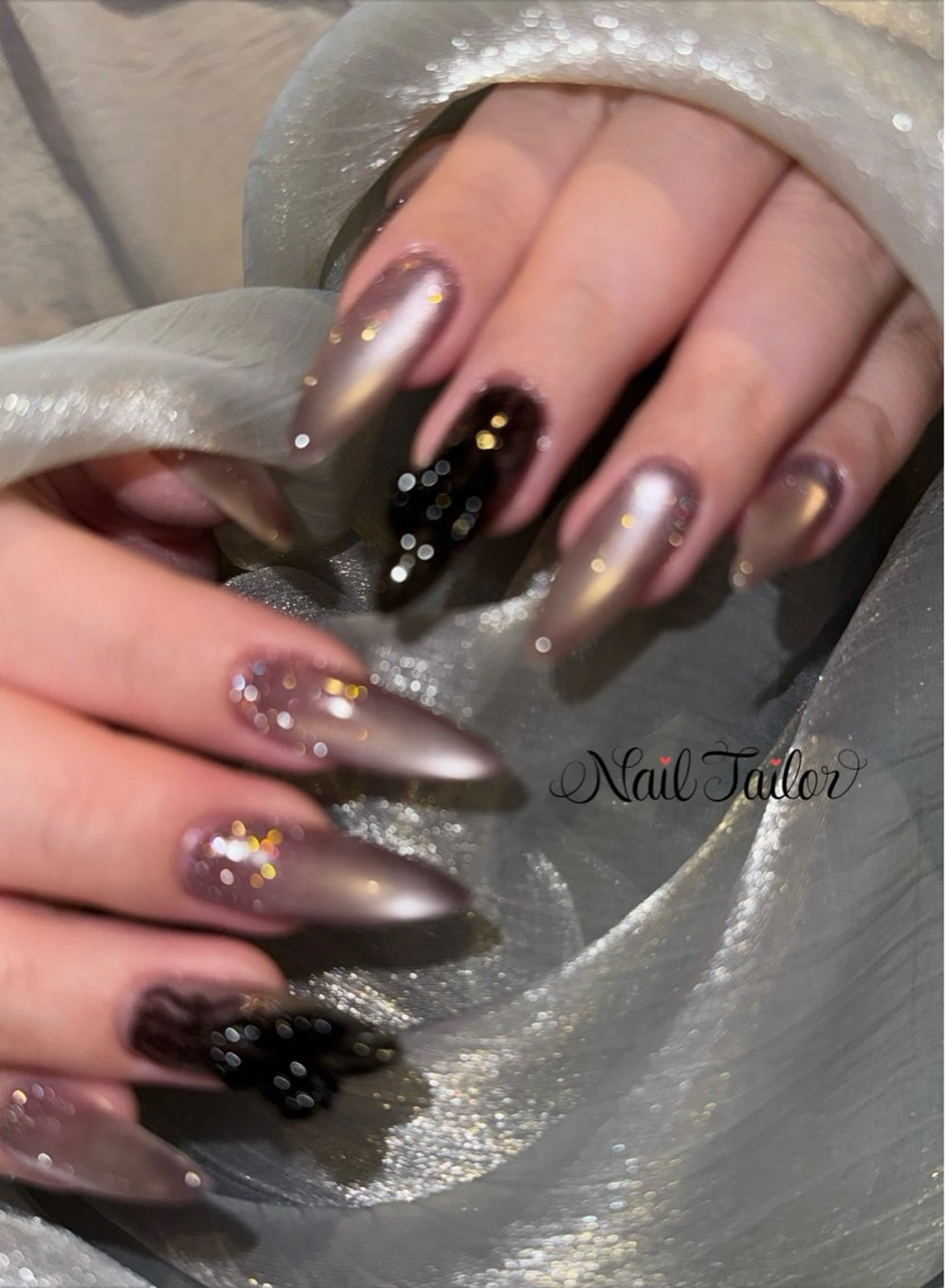 ネイル フラッシュネイル レース マグネットネイル ハンドネイル NailTailor ネイルテイラーのネイルデザイン