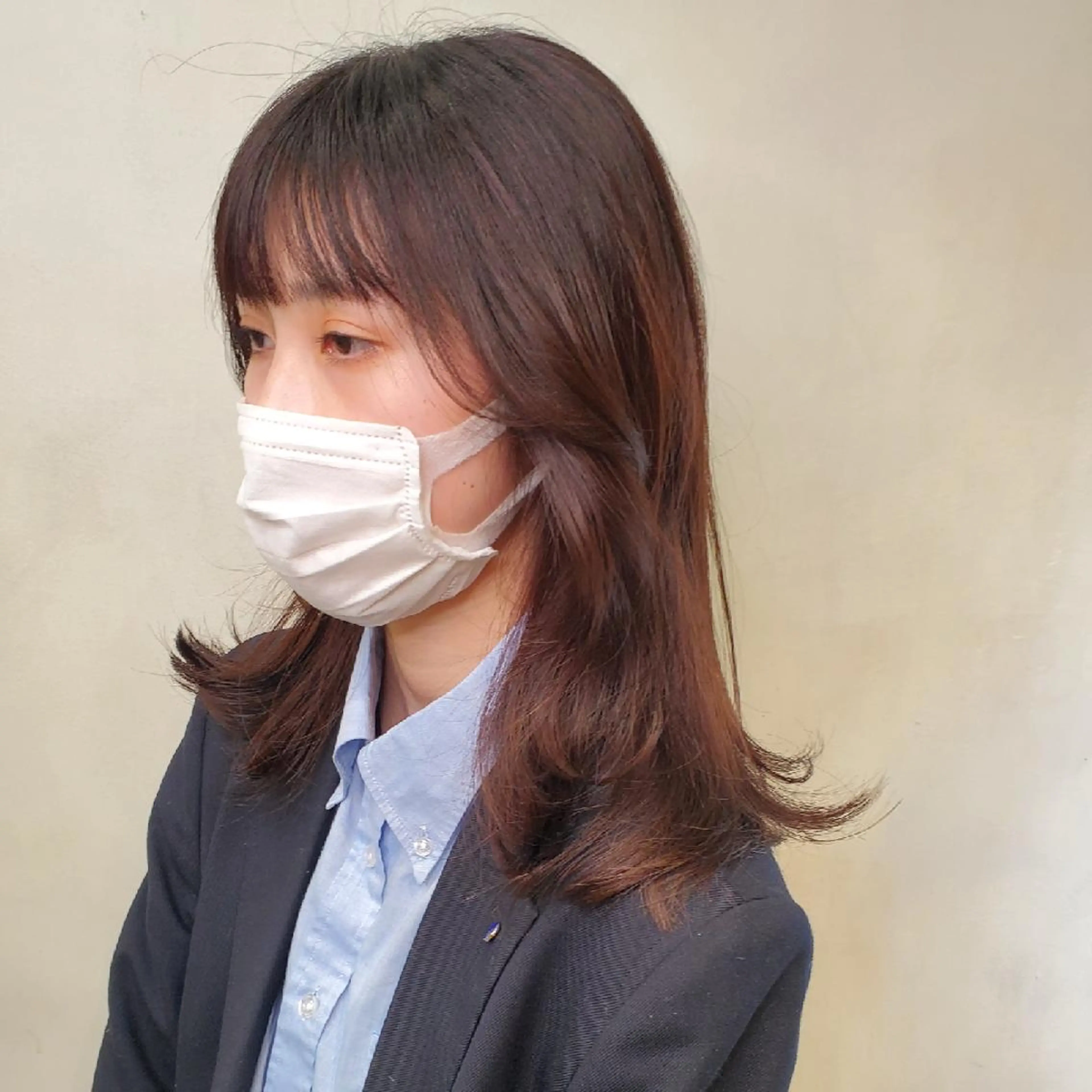 セミロング 韓国風ヘア レイヤーカット 韓国レイヤー　 suzuのヘアスタイル