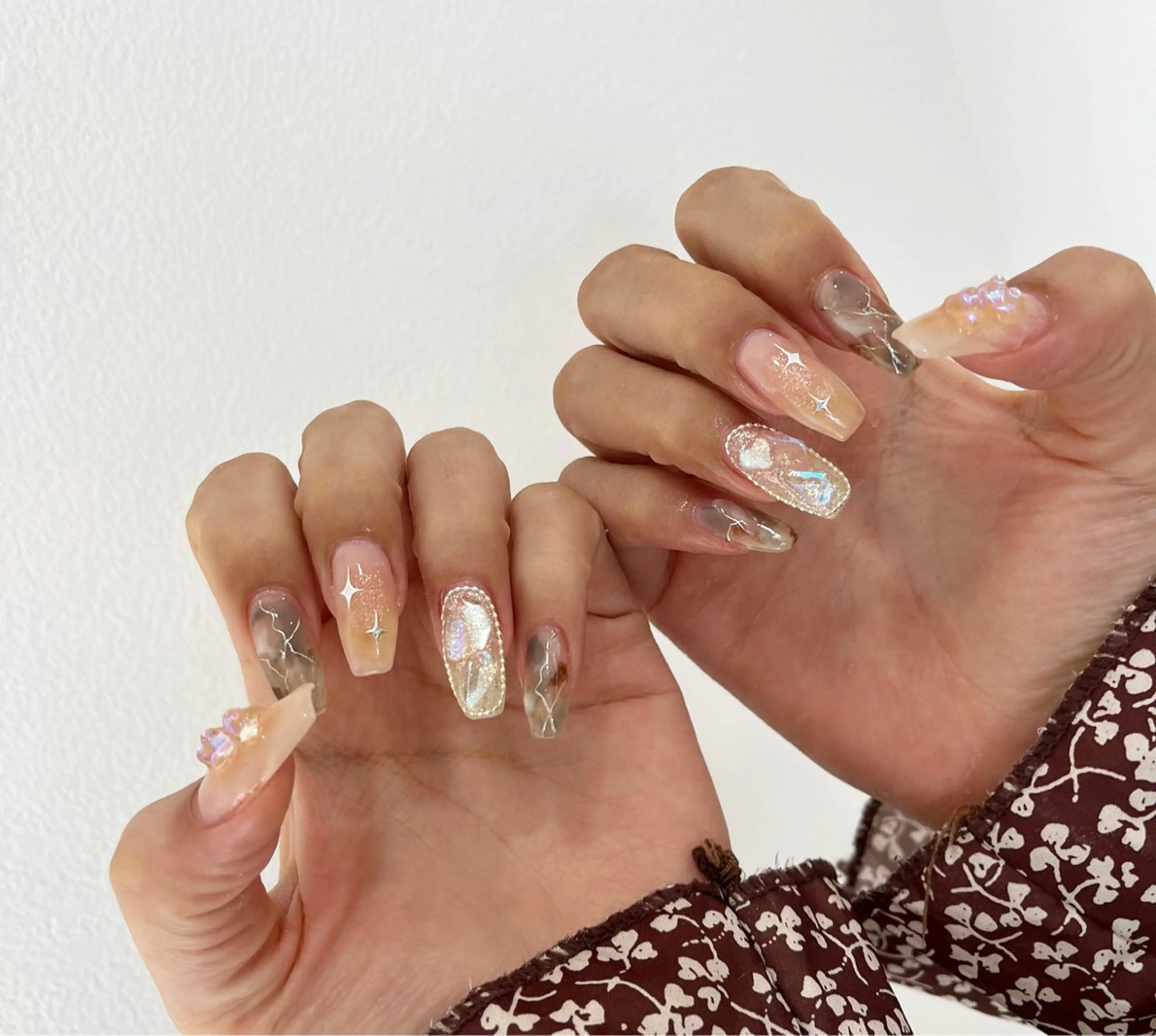 ネイル 大理石ネイル(マーブル) ワンホンネイル #Amin nail salonのネイルデザイン