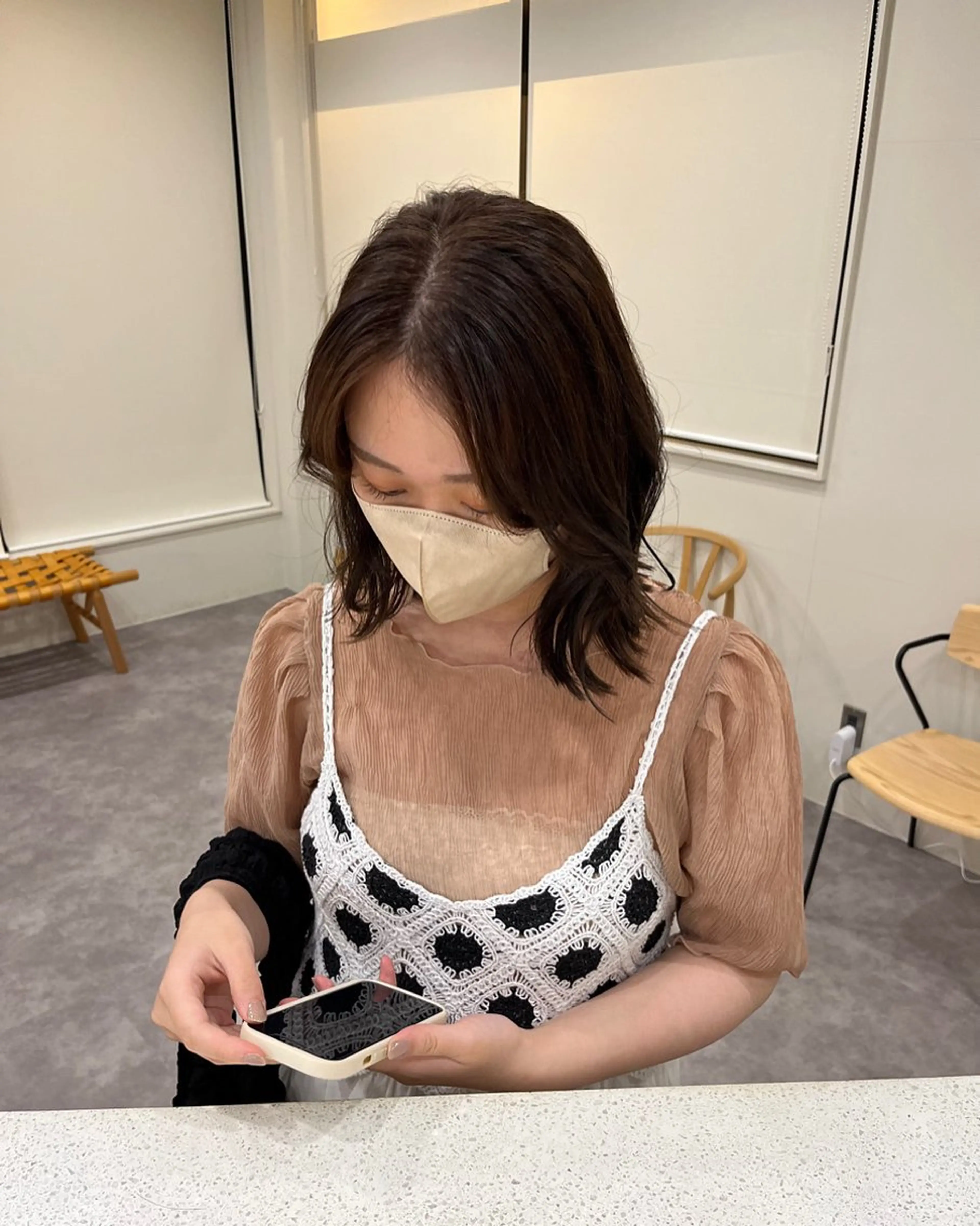 ミディアム カラー 透明感カラー🌼 沙奈のヘアスタイル