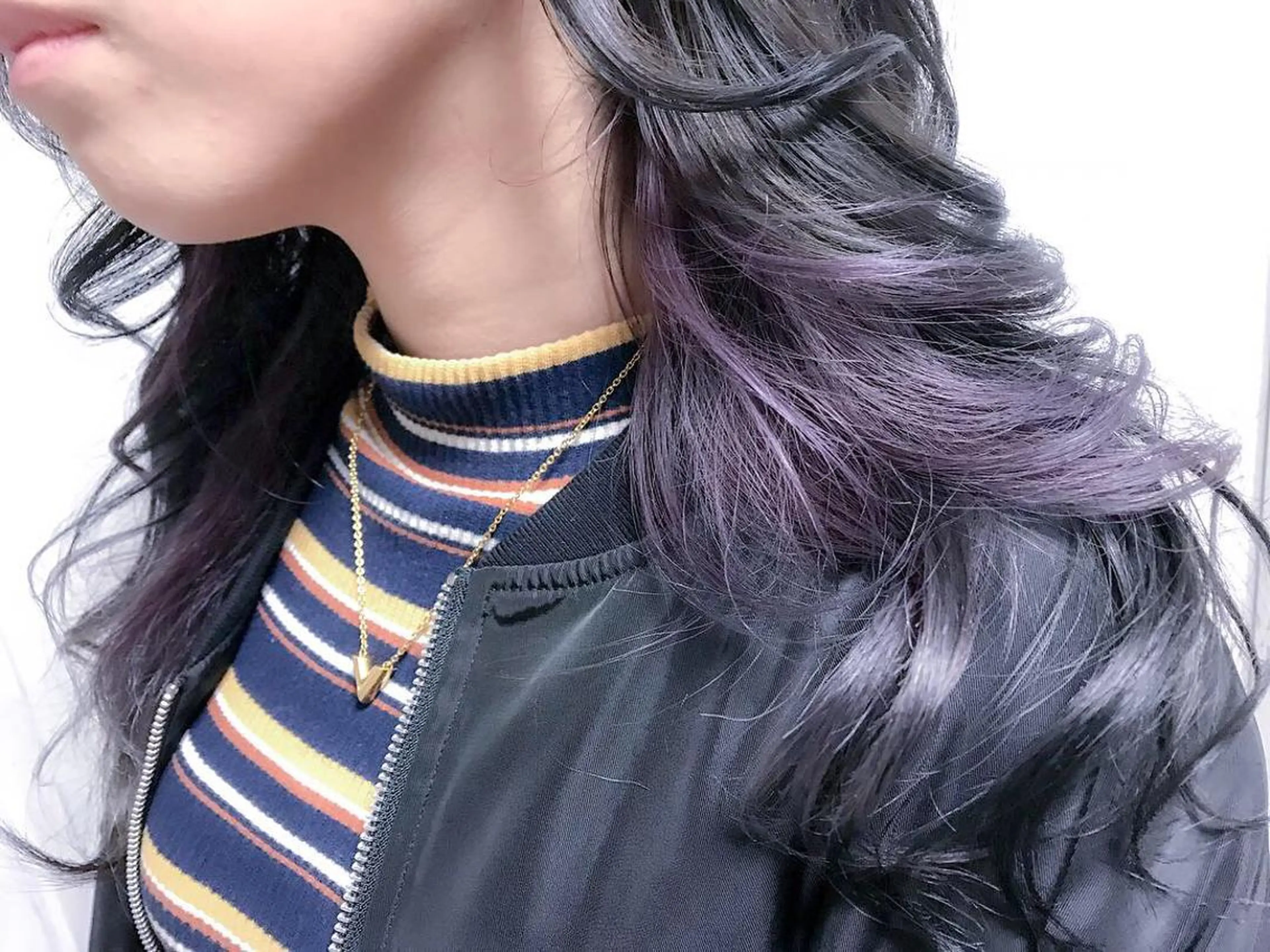 ミディアム カラー インナーカラー パープルカラー カット ヘアカラー BOX mico.のヘアスタイル