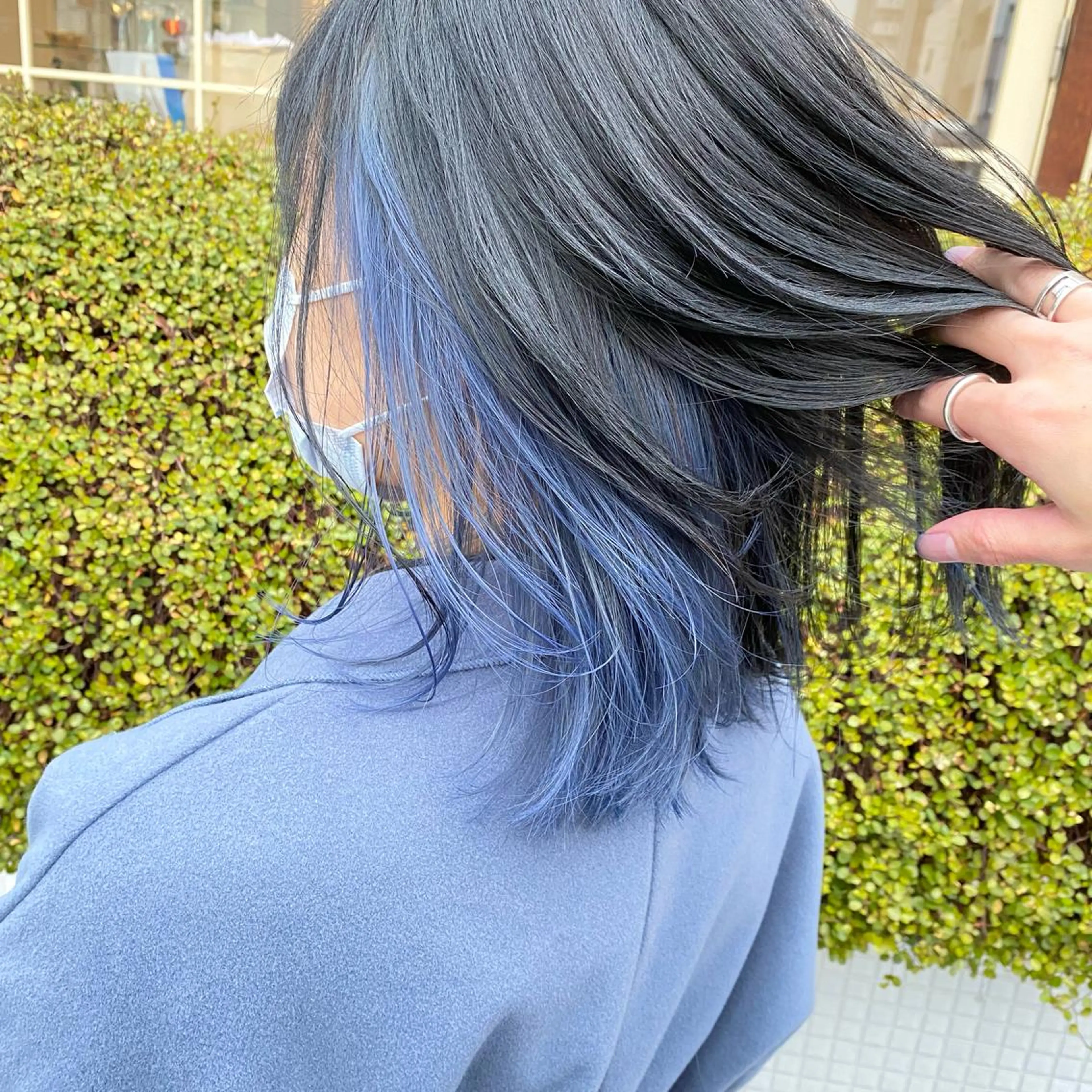 ミディアム カラー ヘアアレンジ ハイトーンカラー🌈 メンズパーマ鈴木康平のヘアスタイル