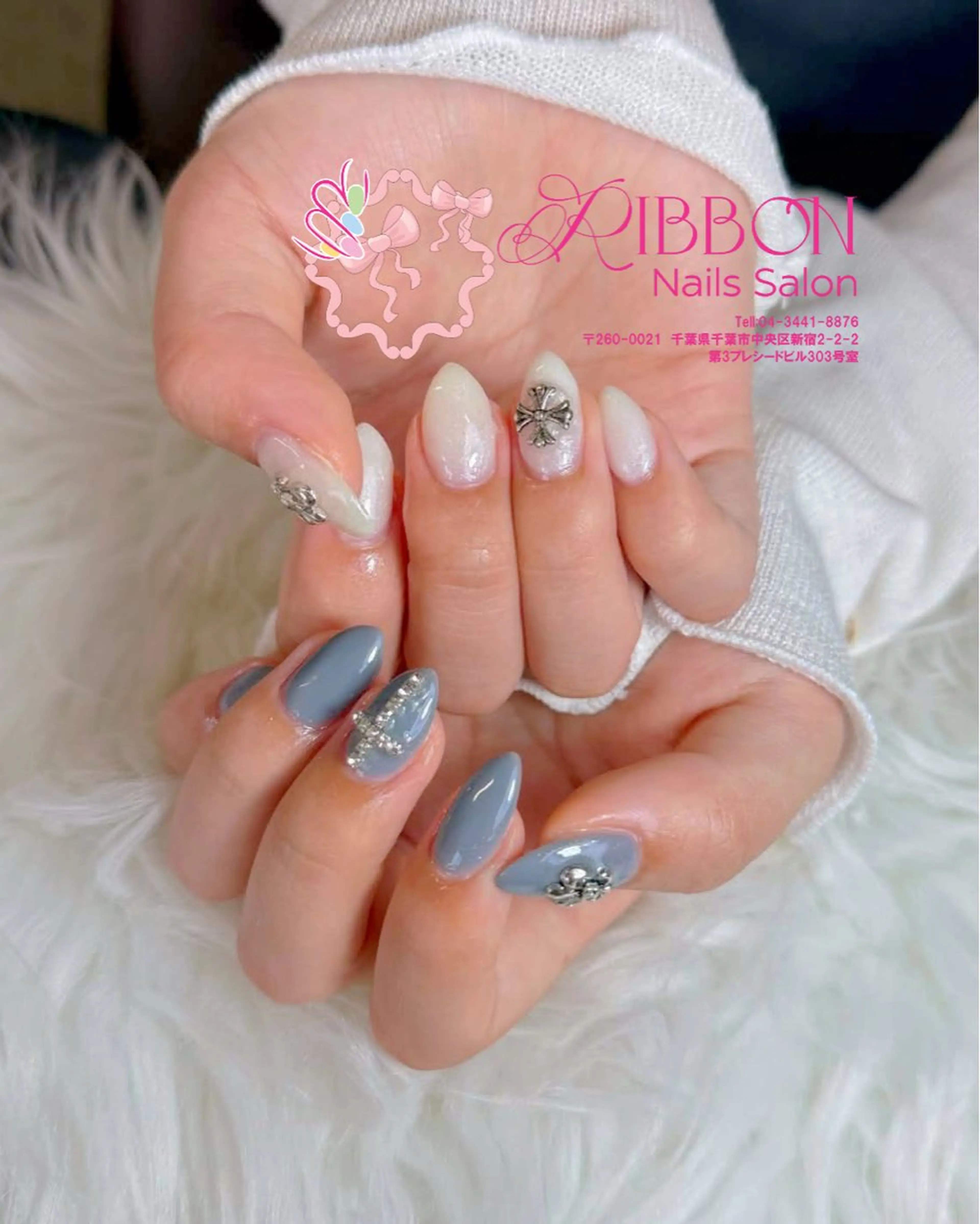 ネイル フレンチネイル ジェルネイル マグネットネイル 持ち込み ニュアンスネイル ハンドネイル Ribbonnail salonのネイルデザイン