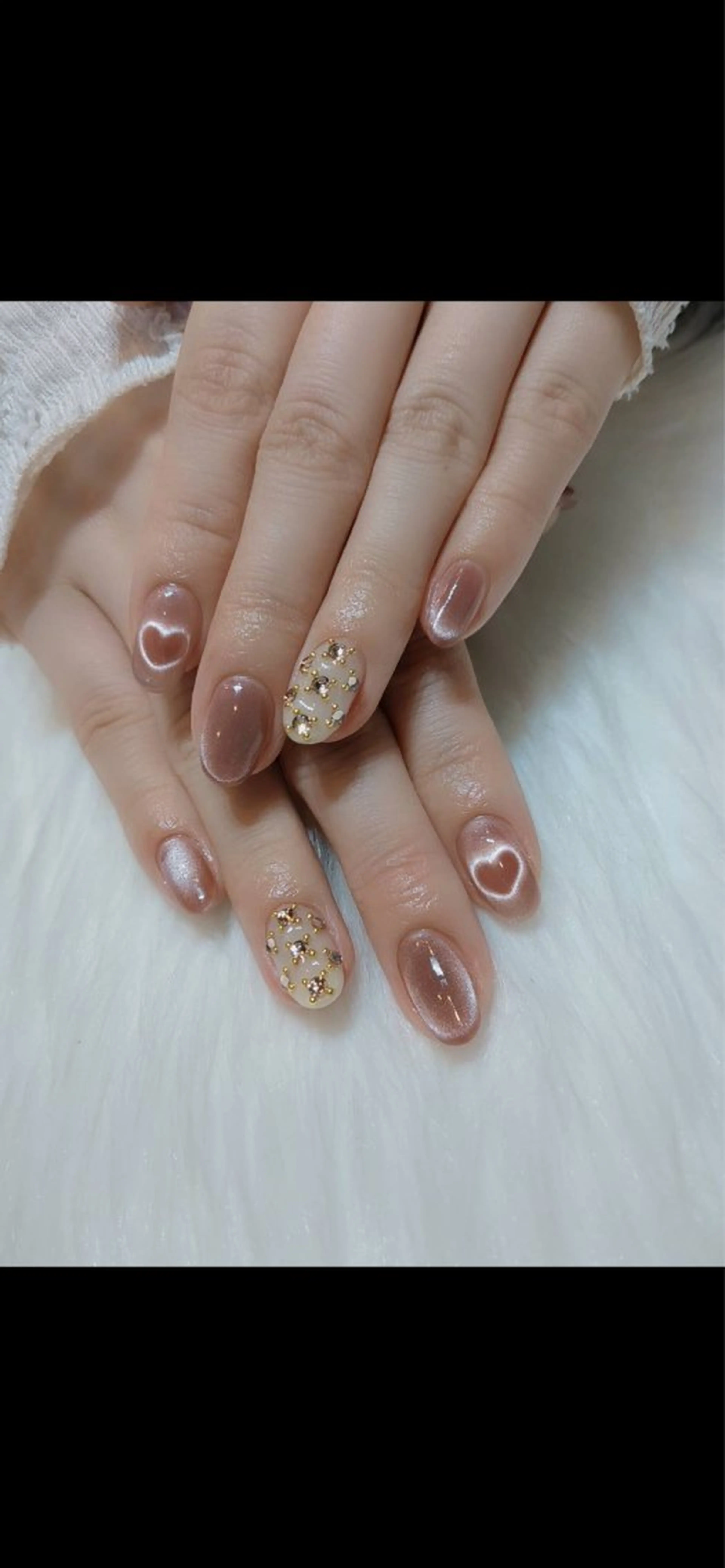 ネイル ハート マグネットネイル ハンドネイル 多賀城 パラジェルのネイルデザイン