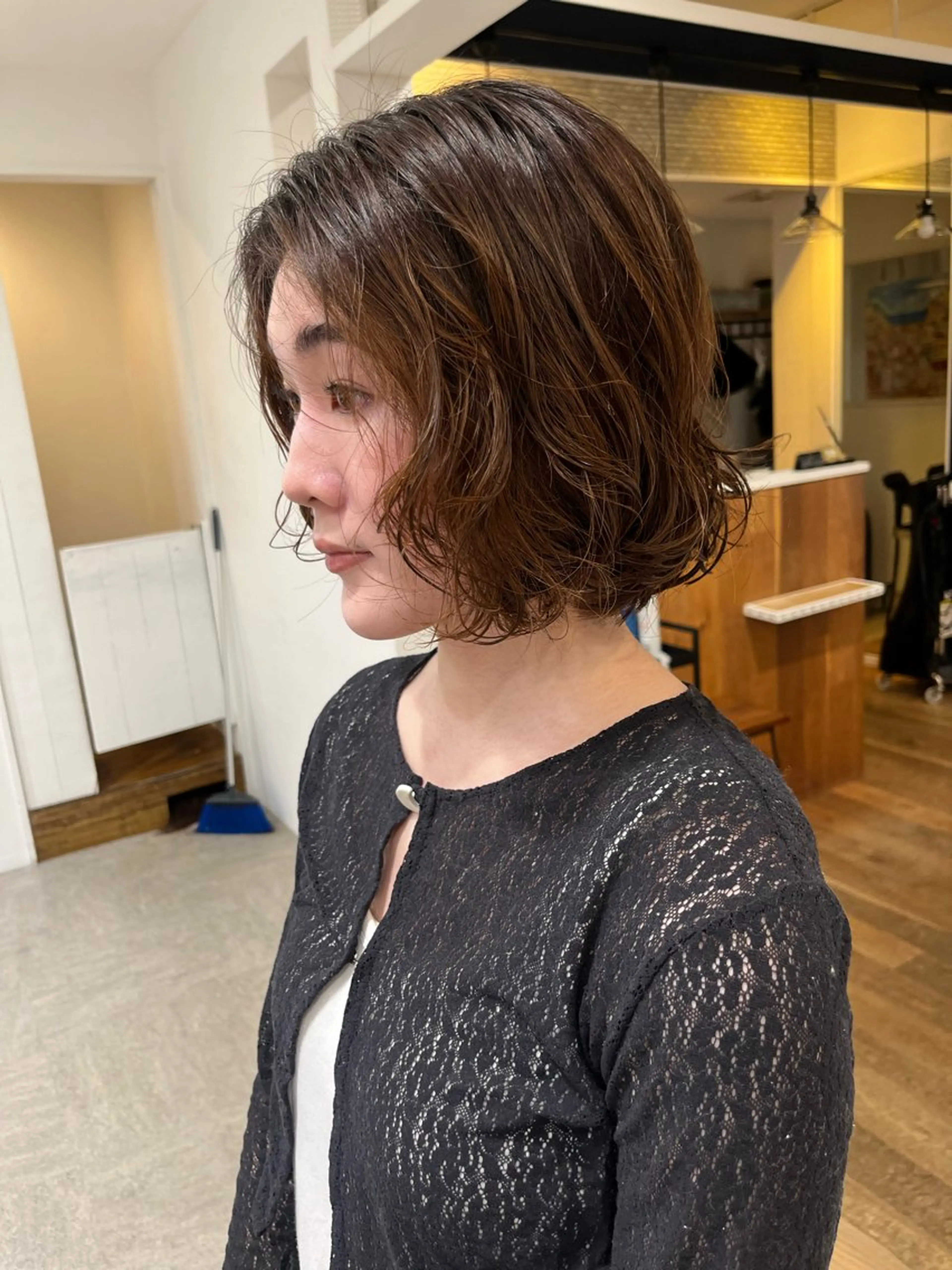 ショート カラー パーマ ヘアアレンジ ボブ ショートヘア カット 無料カットモデル‪✨ ✂️Nanami🌷のヘアスタイル