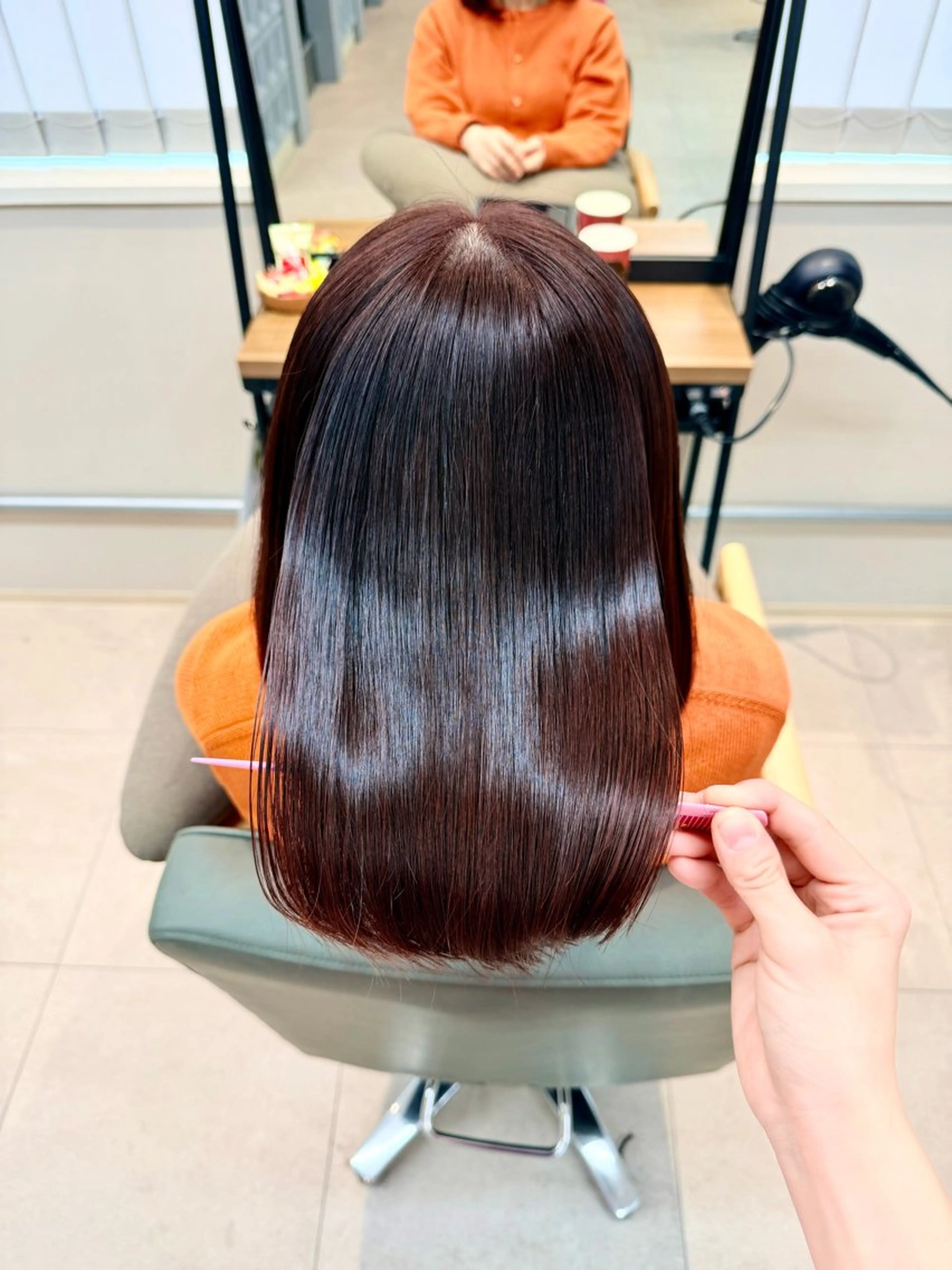 セミロング ヘアカラー 縮毛矯正 縮毛矯正/髪質改善 /SATOKOのヘアスタイル